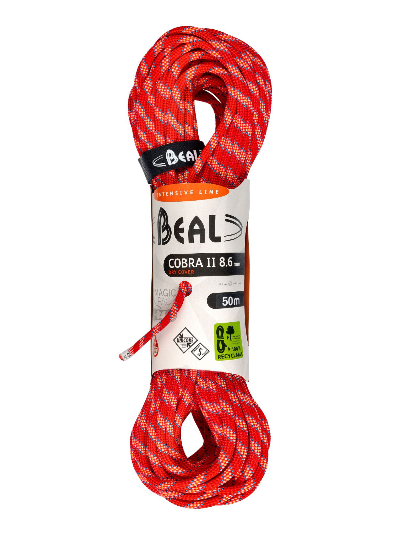 Dynamické lano Beal Cobra Unicore Dry Cover 8,6 mm 50 m - orange
