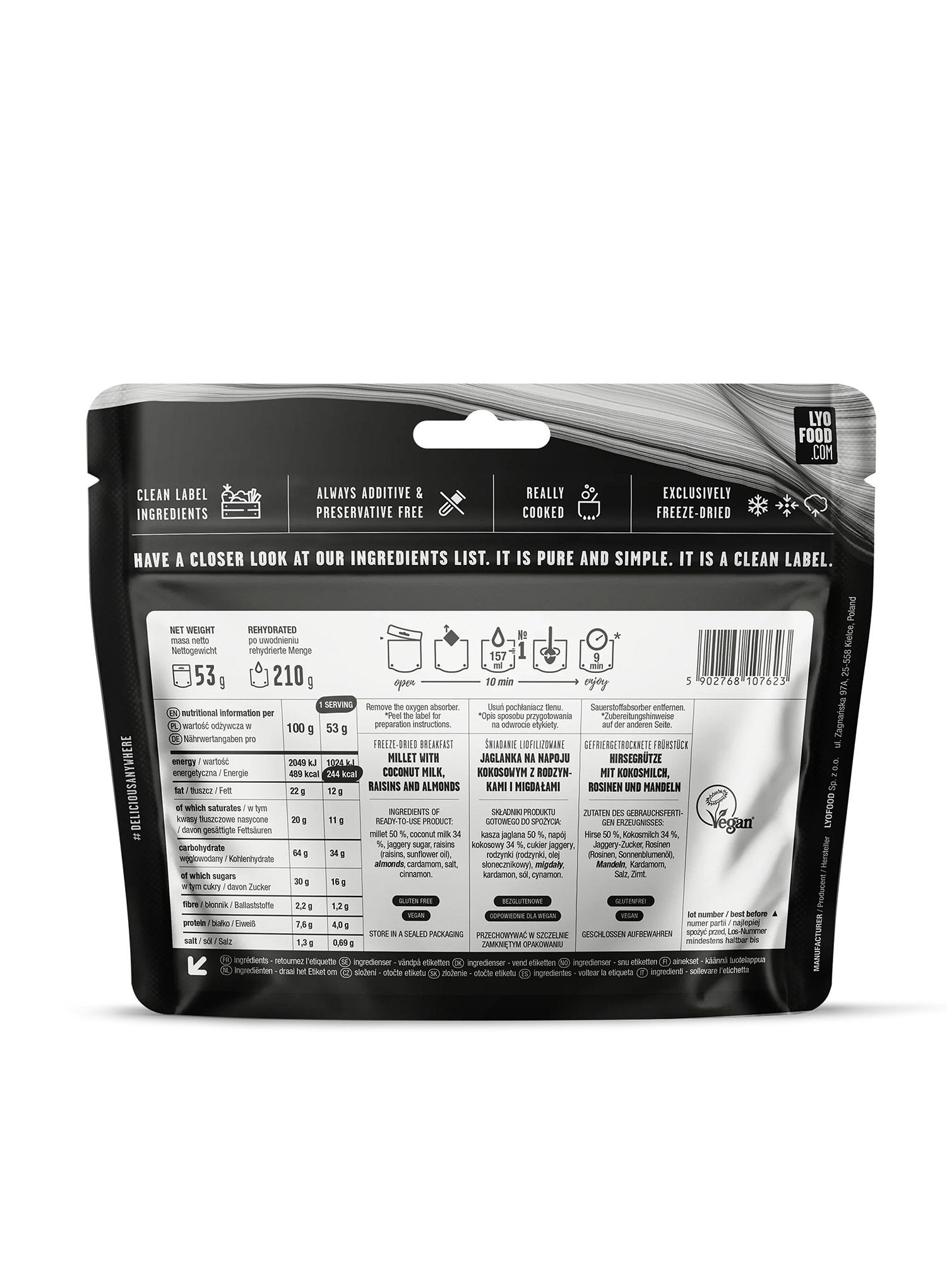 Lyofilizát LYOFOOD Millet Payasam 210 g