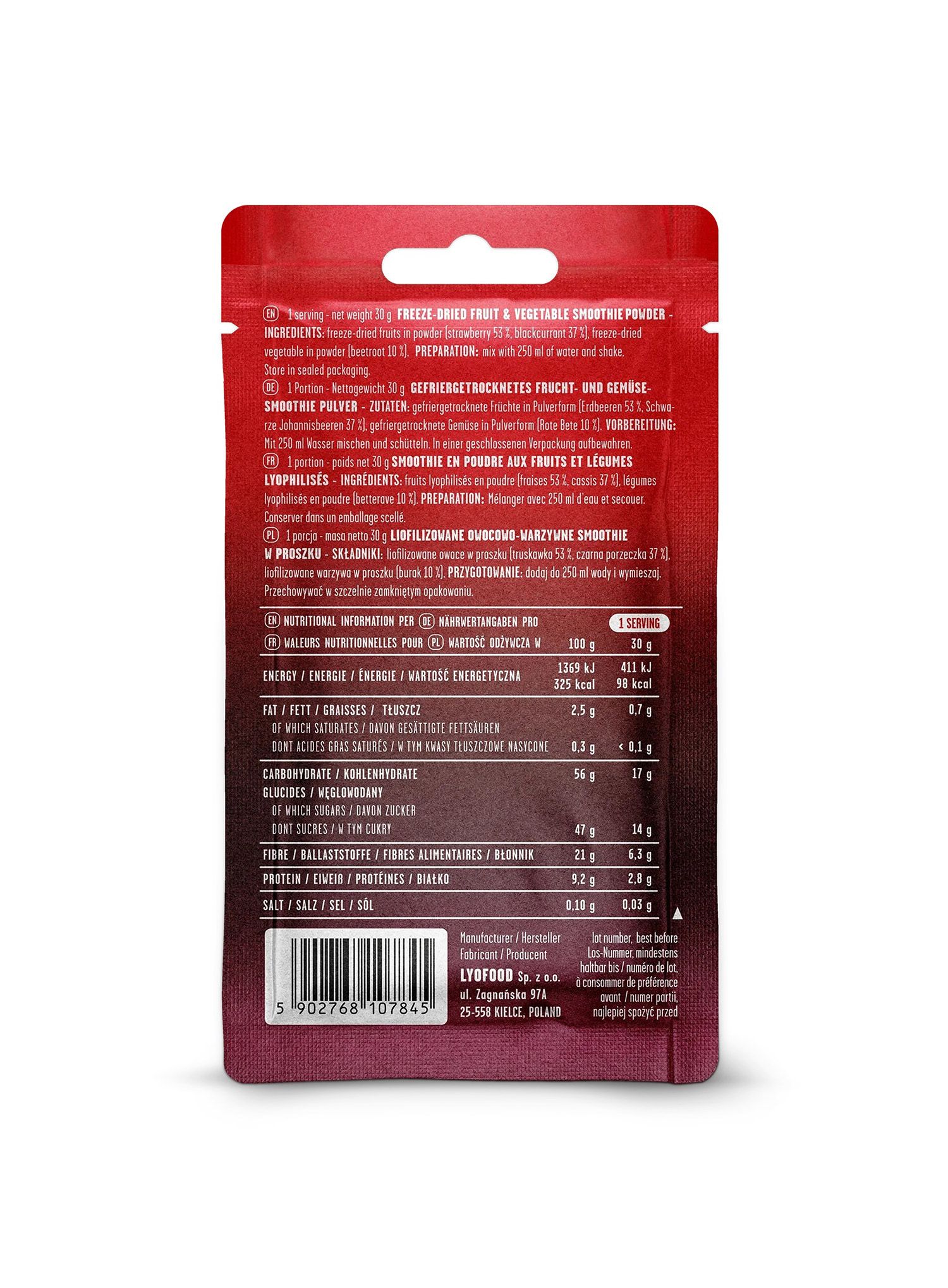 Lyofilizát LYOFOOD Ruby Smoothie 280 ml