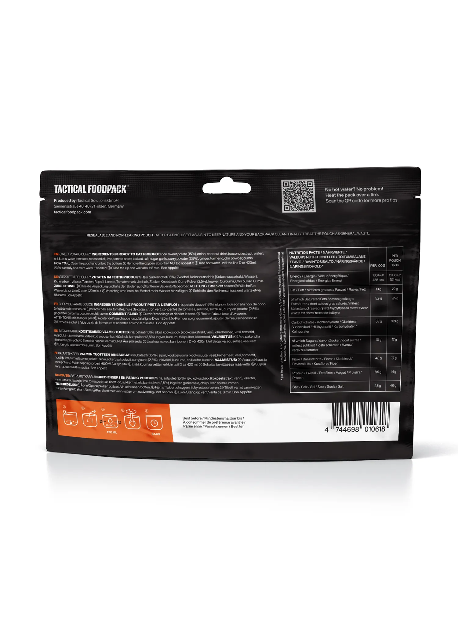 Lyofilizát Tactical Foodpack Kari se sladkými bramborami 580 g