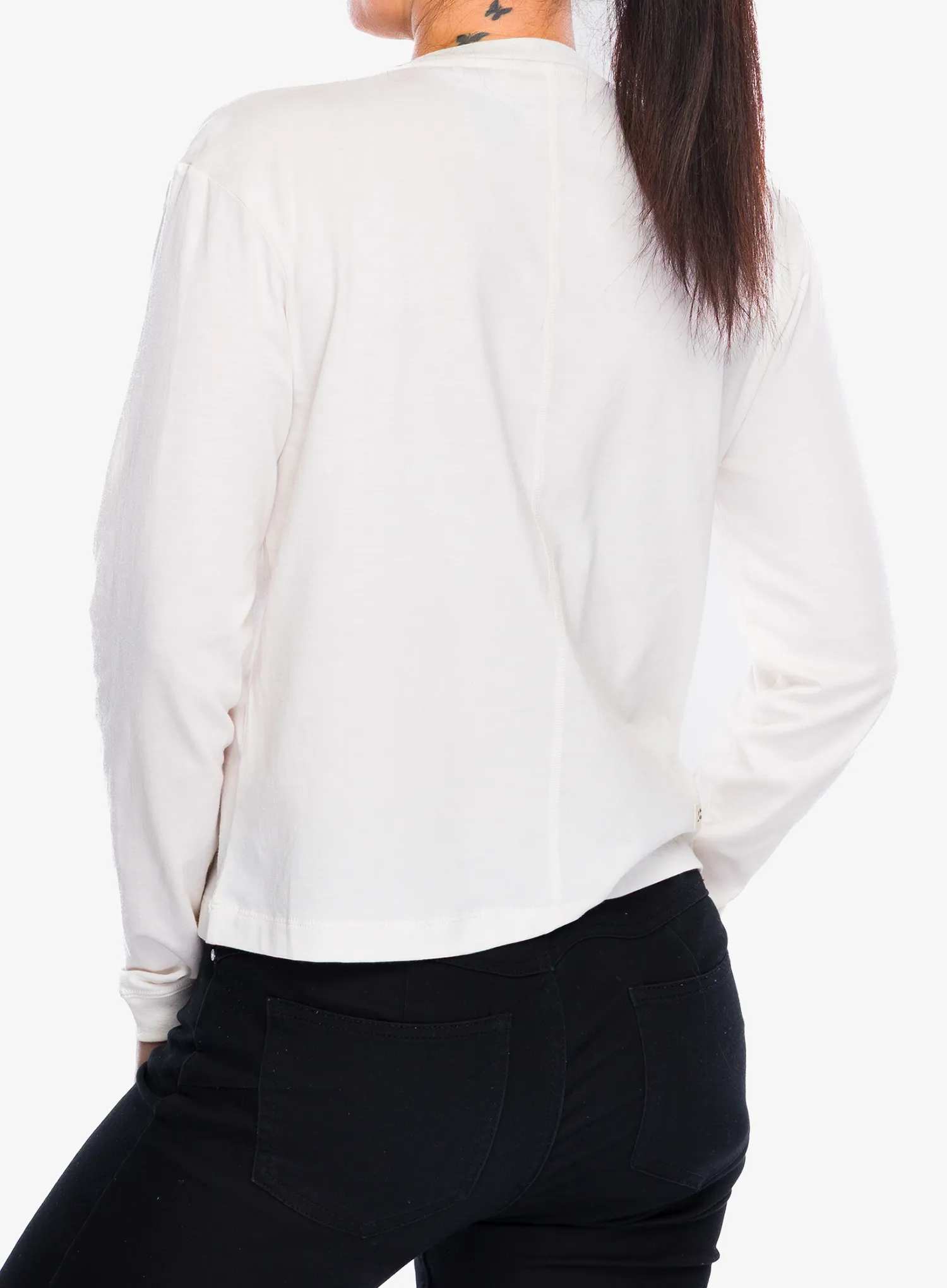 Dámské triko s dlouhým rukávem Mons Royale Yonder Merino Organic Cotton Long Sleeve - vintage white