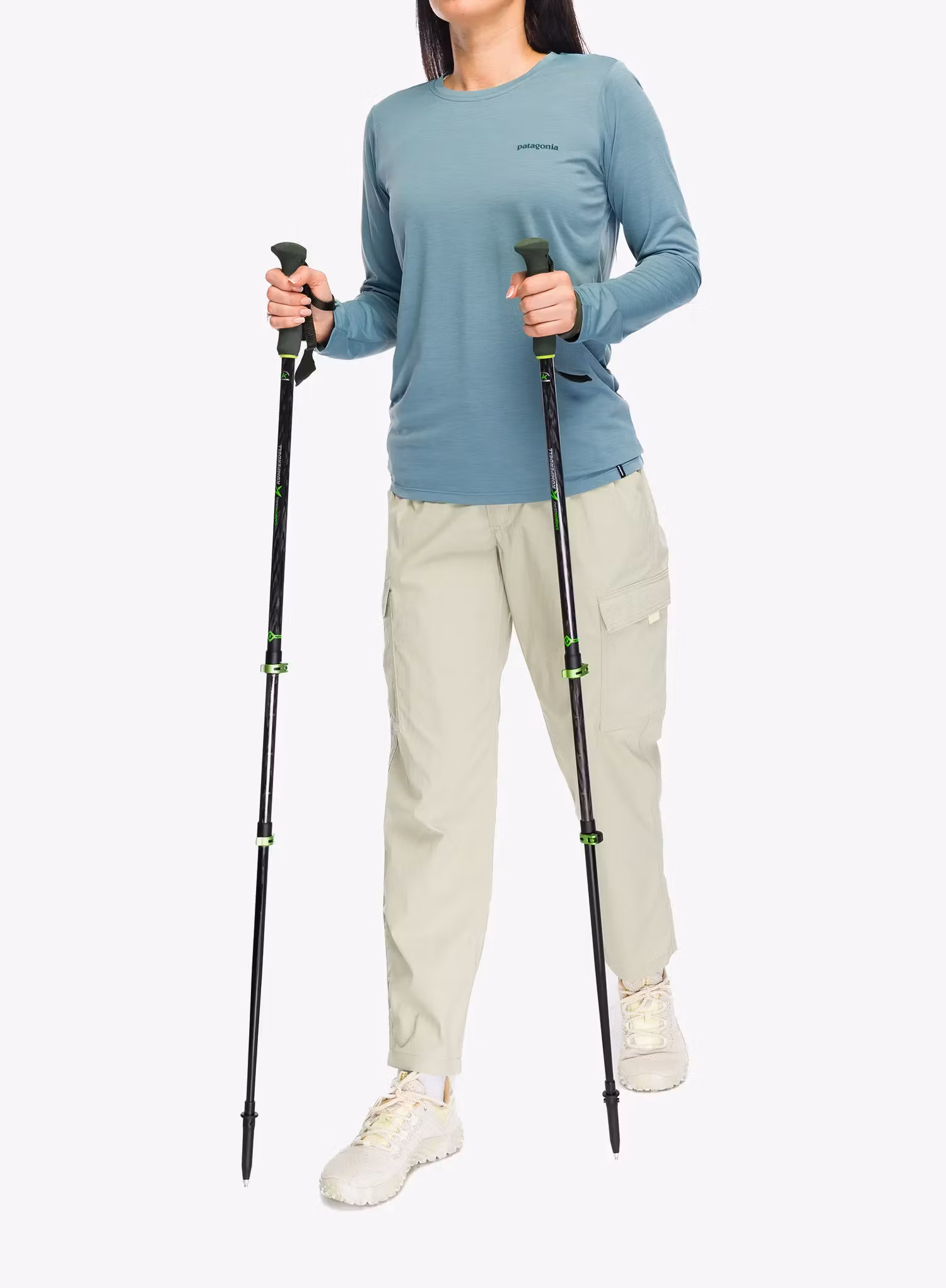 Dámské triko s dlouhým rukávem Patagonia L/S Cap Cool Daily Shirt Boardshort Logo - blue sage/l.blue sage x-dye