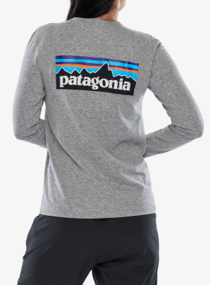 Dámské triko s dlouhým rukávem Patagonia L/S P-6 Logo Responsibili-Tee - gravel heather