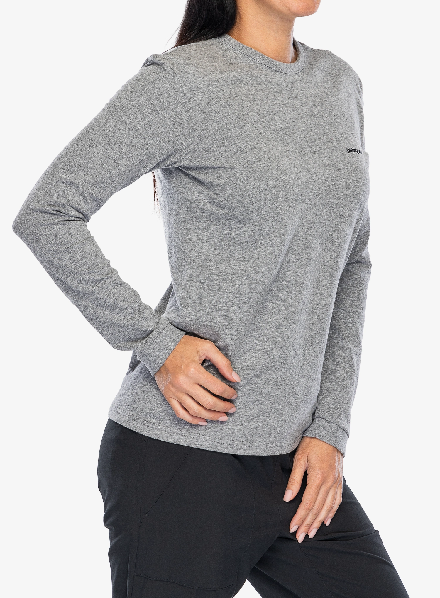 Dámské triko s dlouhým rukávem Patagonia L/S P-6 Logo Responsibili-Tee - gravel heather