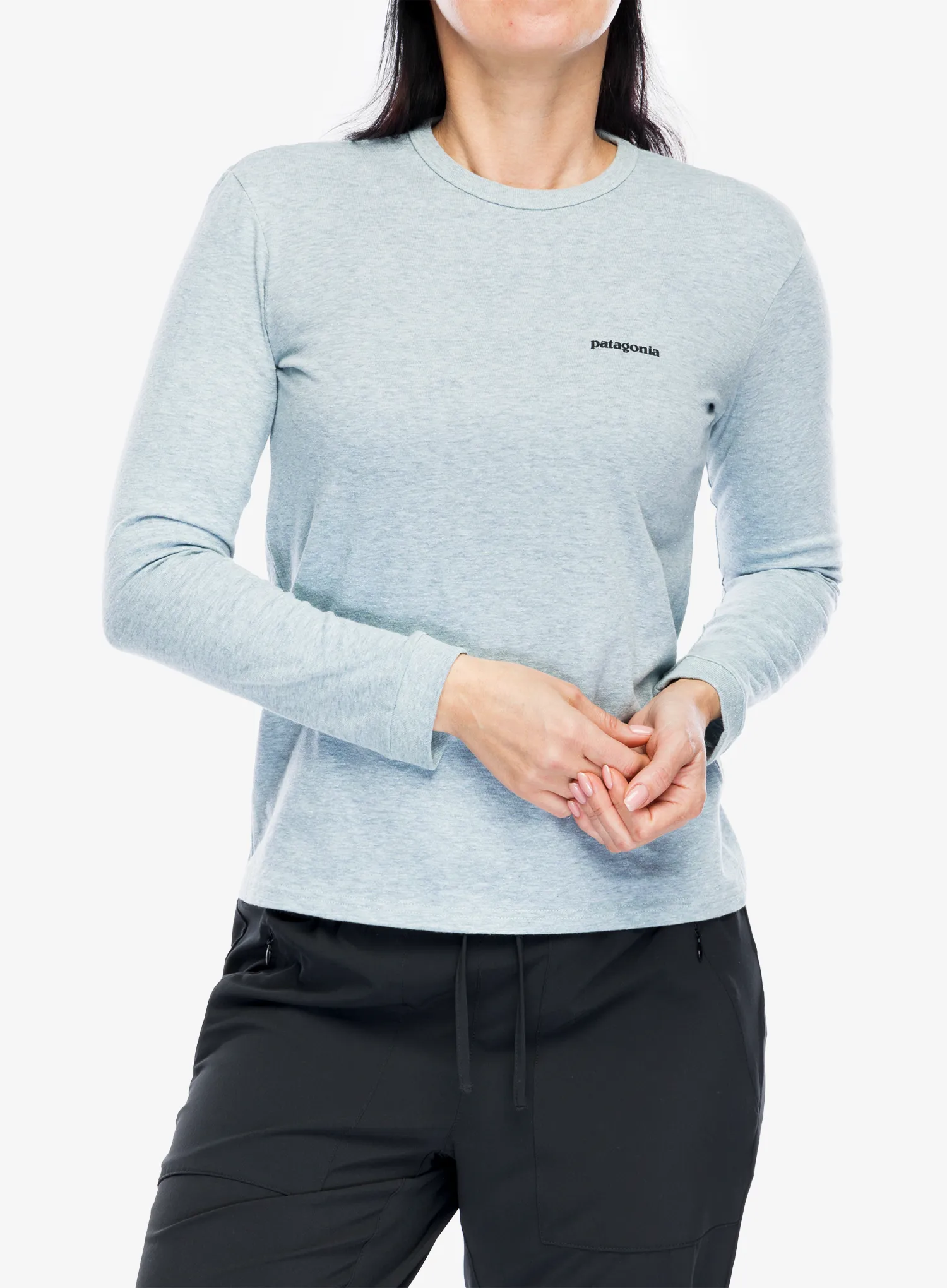 Dámské triko s dlouhým rukávem Patagonia L/S P-6 Logo Responsibili-Tee - thermal blue