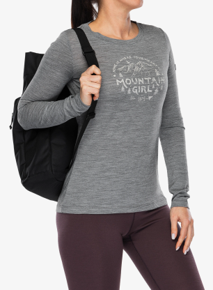 Dámské triko s dlouhým rukávem Super.natural Mountain Girl LS - cashmere grey mel/wht stone