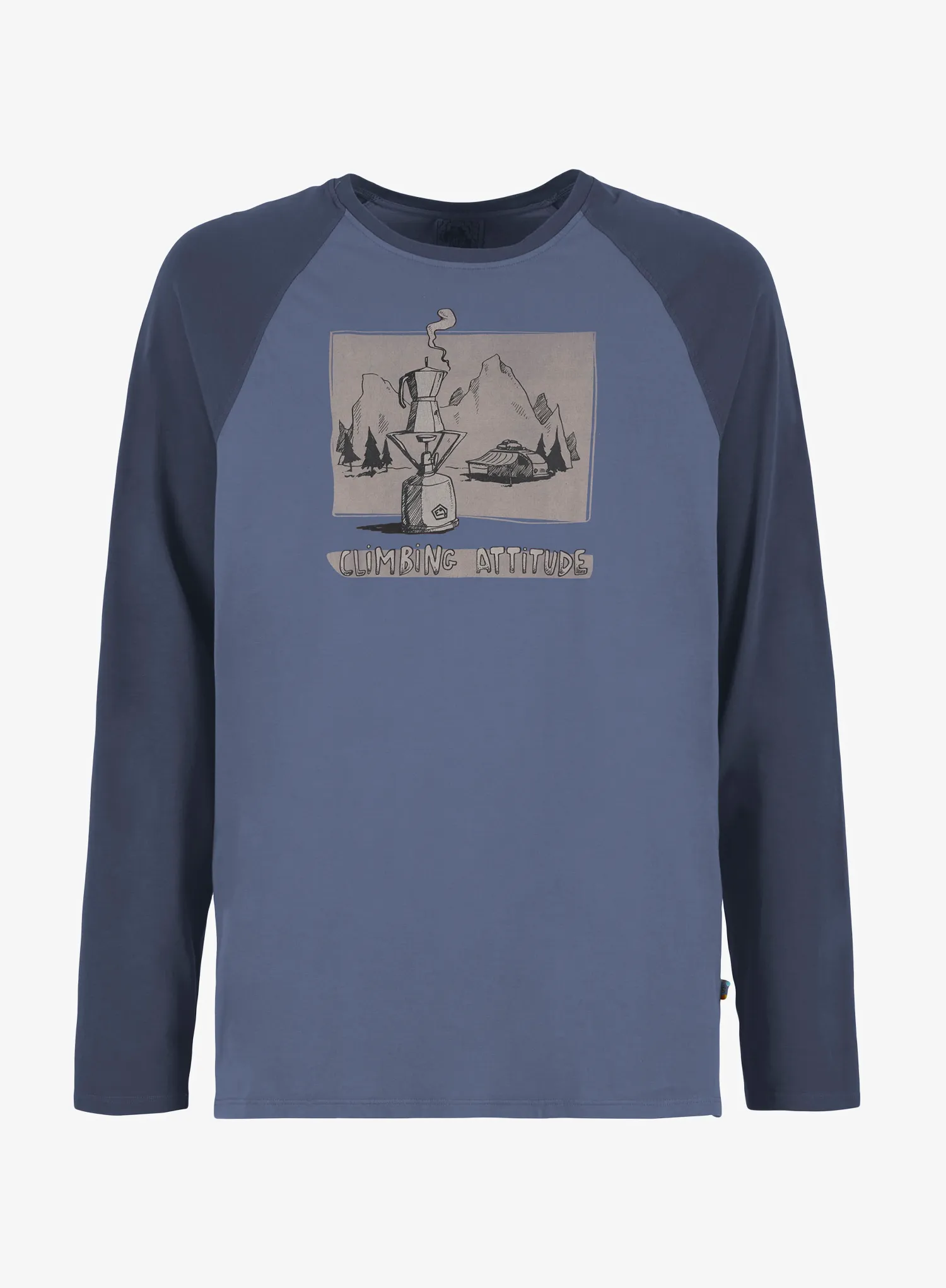 Longsleeve E9 Long Coffee - steel/blue