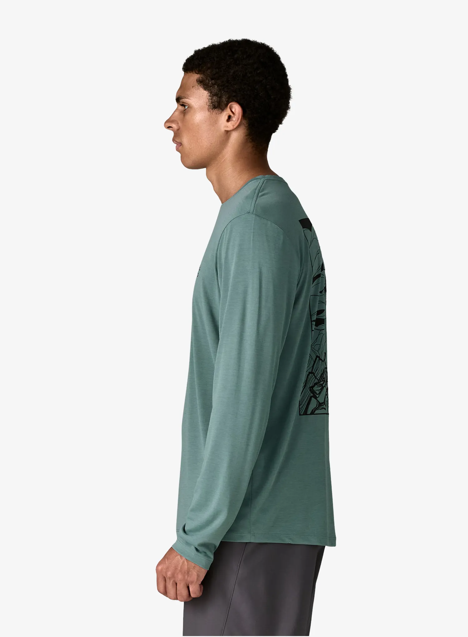 Longsleeve Patagonia L/S Cap Cool Daily Shirt Cloud Crag - blue sage/l.blue sage x-dye