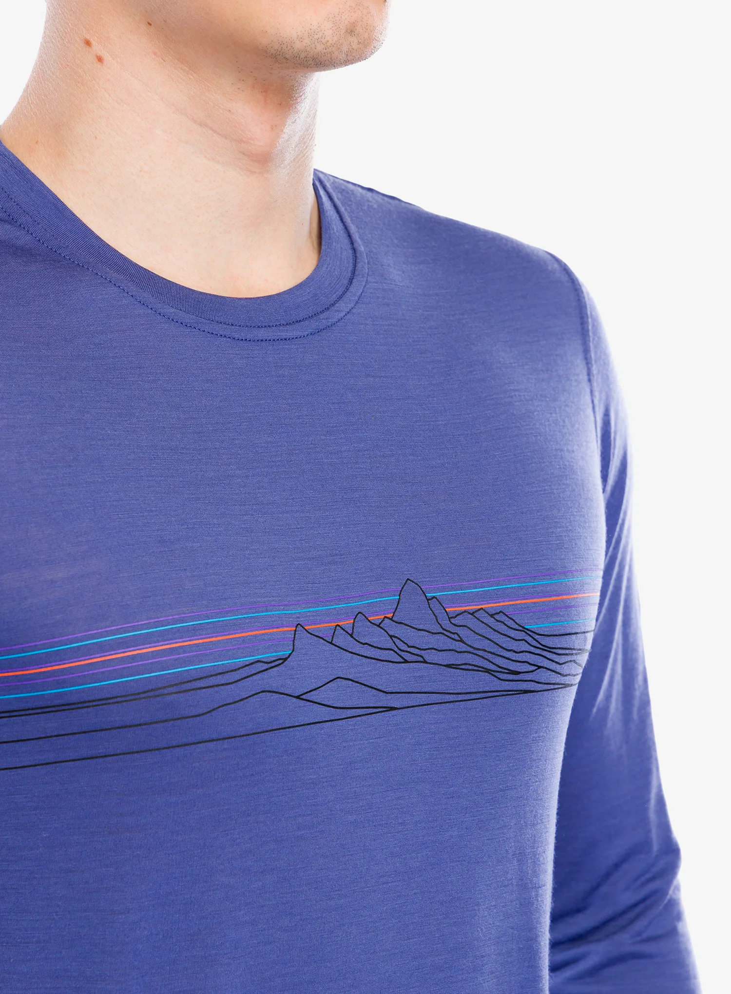 Longsleeve Patagonia L/S Cap Cool Merino Graphic Shirt - strata stripe/solstice purple