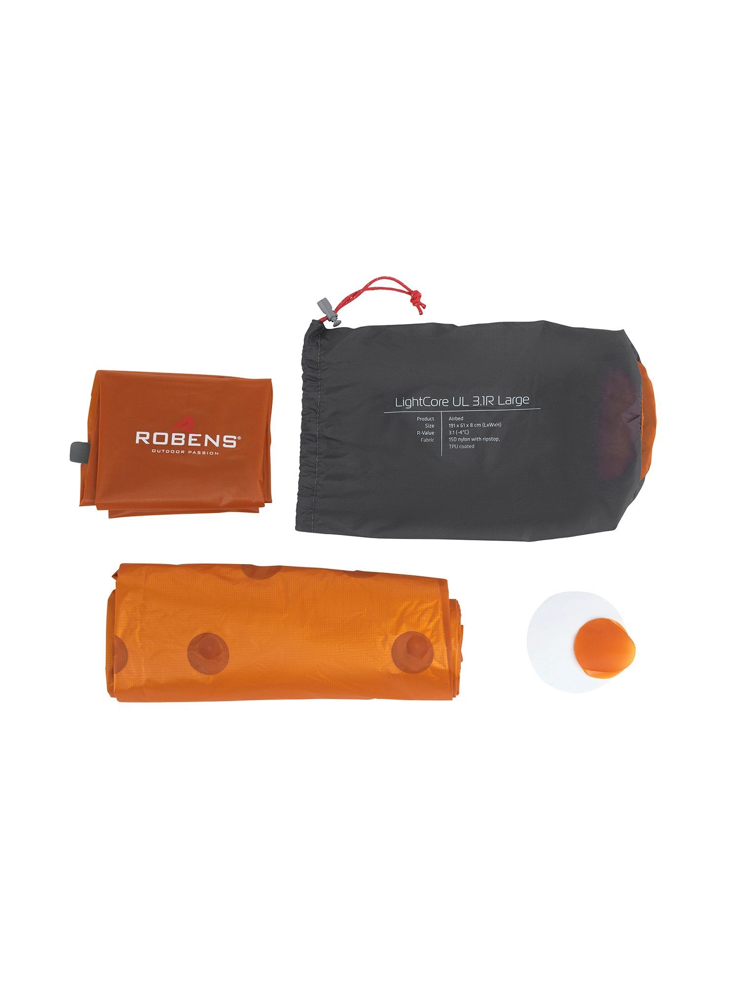 Nafukovací matrace Robens LightCore UL 3.1R Large - orange