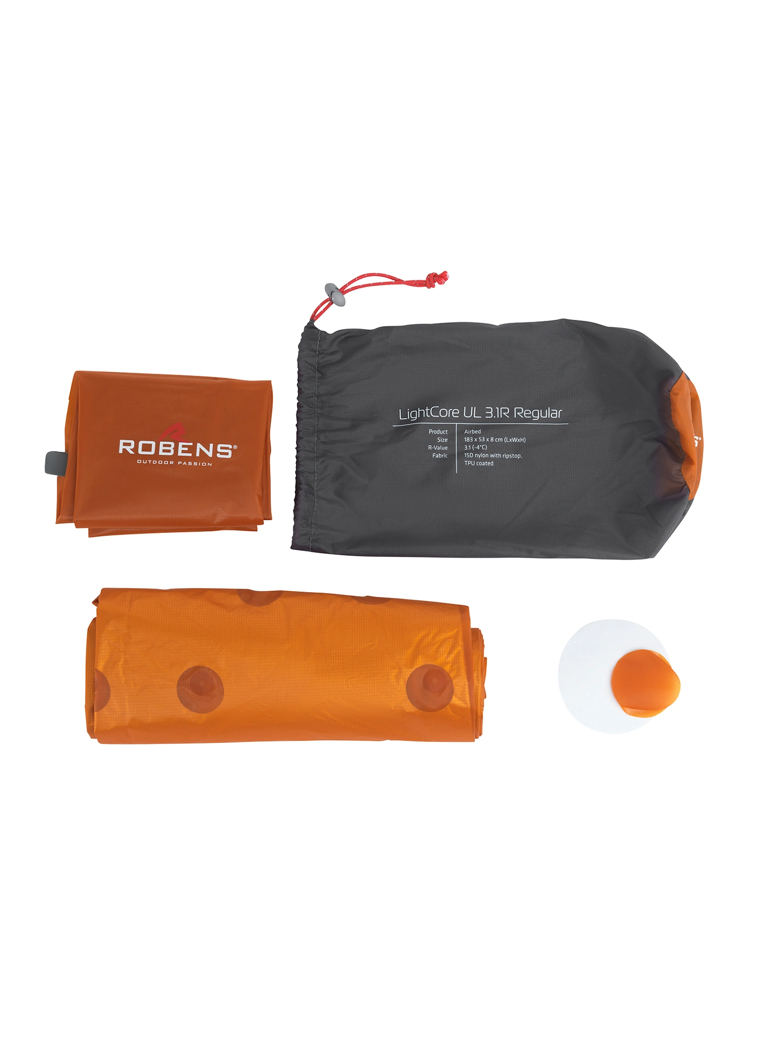 Nafukovací matrace Robens LightCore UL 3.1R Regular - orange
