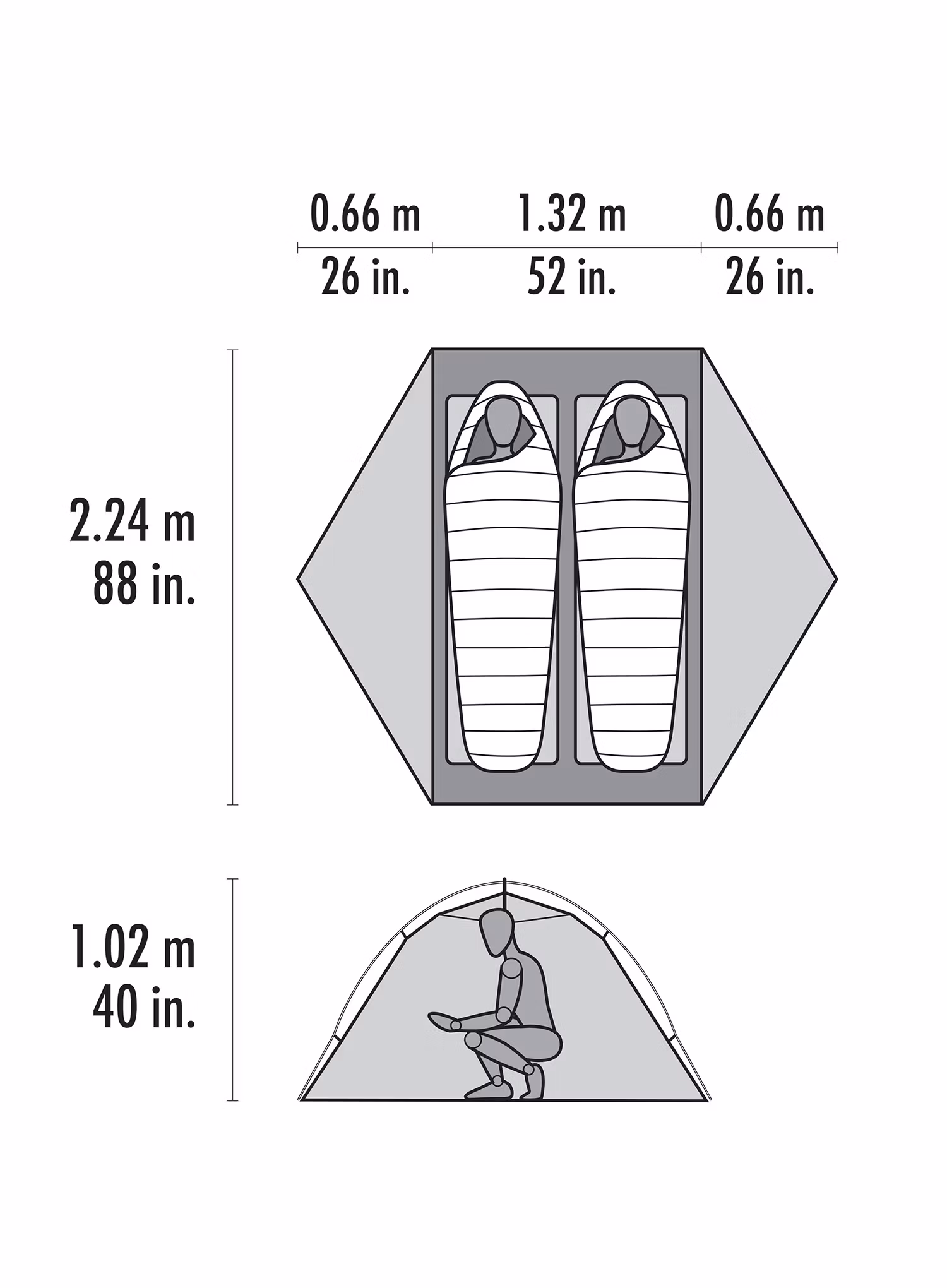 Stan pro 2 MSR Hubba Hubba HD 2P Tent - green