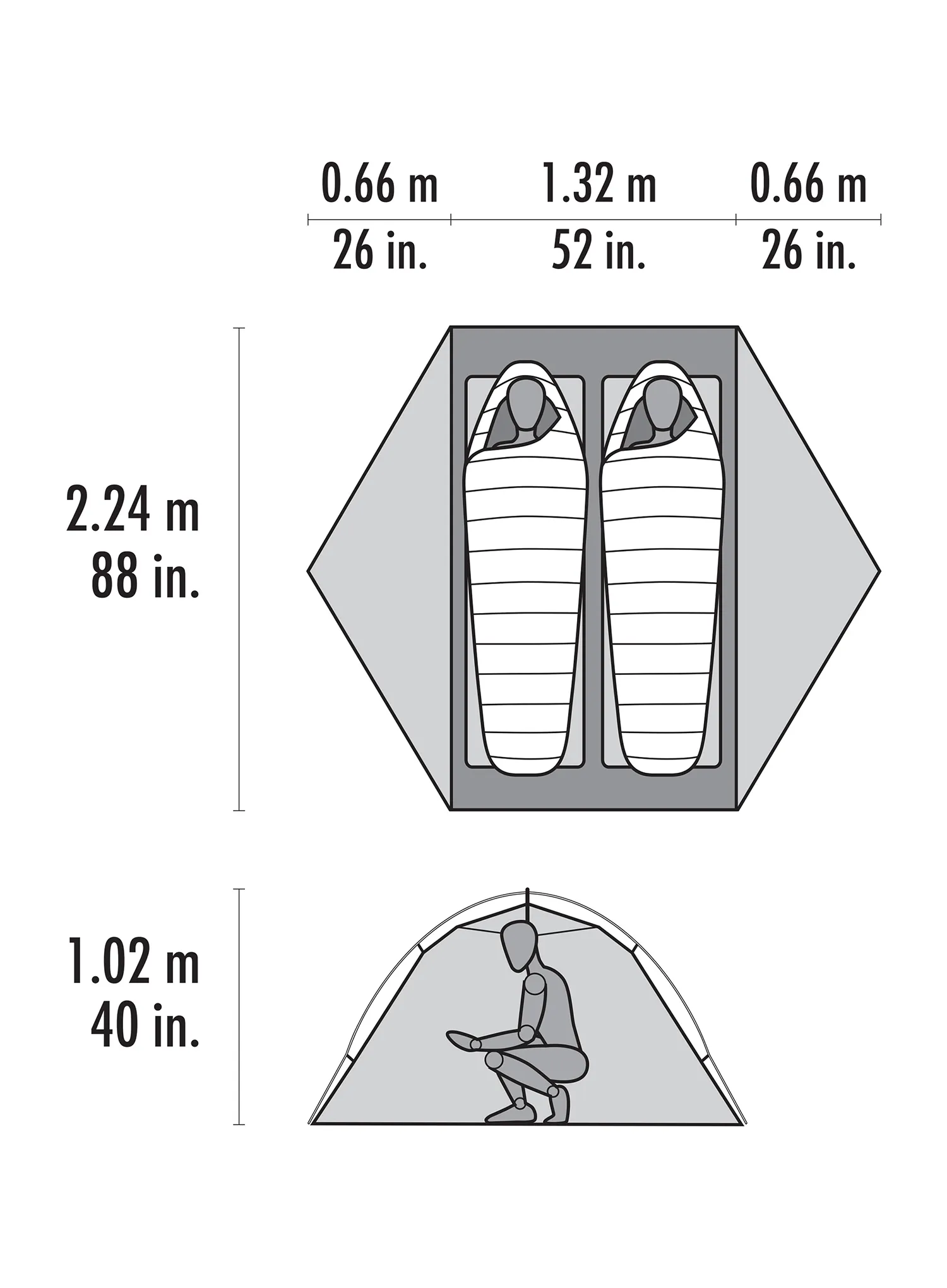 Stan pro 2 MSR Hubba Hubba LT 2P Tent - green