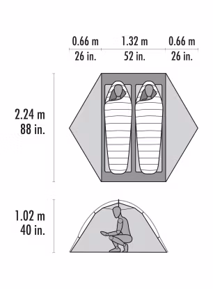Stan pro 2 MSR Hubba Hubba LT 2P Tent - green