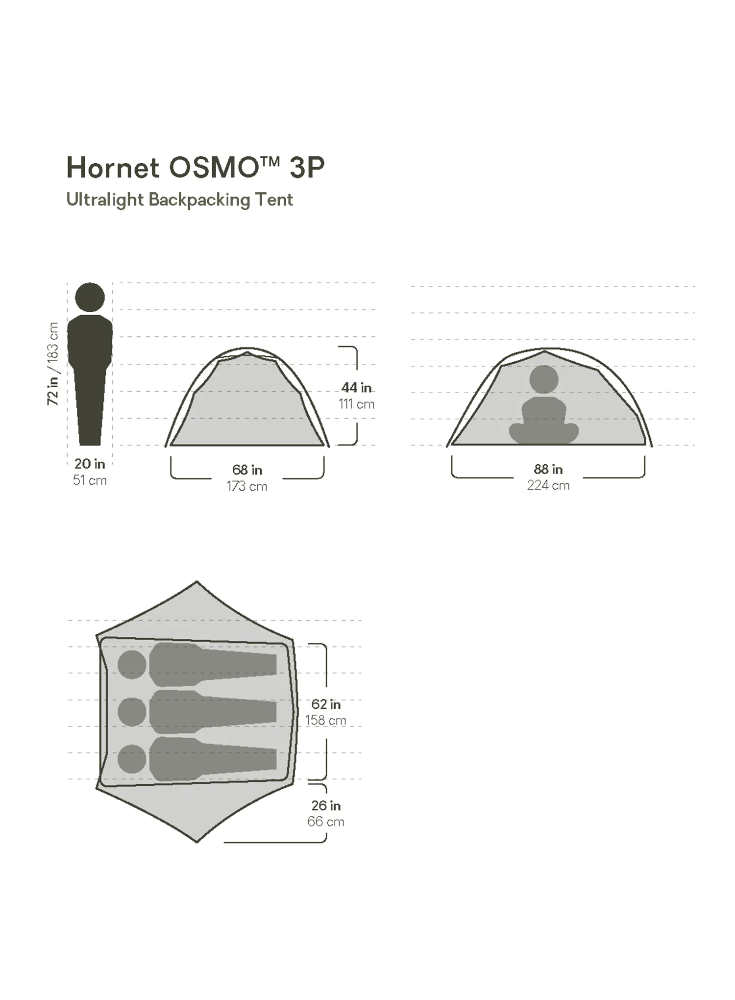 Stan pro 3 Nemo Hornet OSMO 3P - goodnight gray