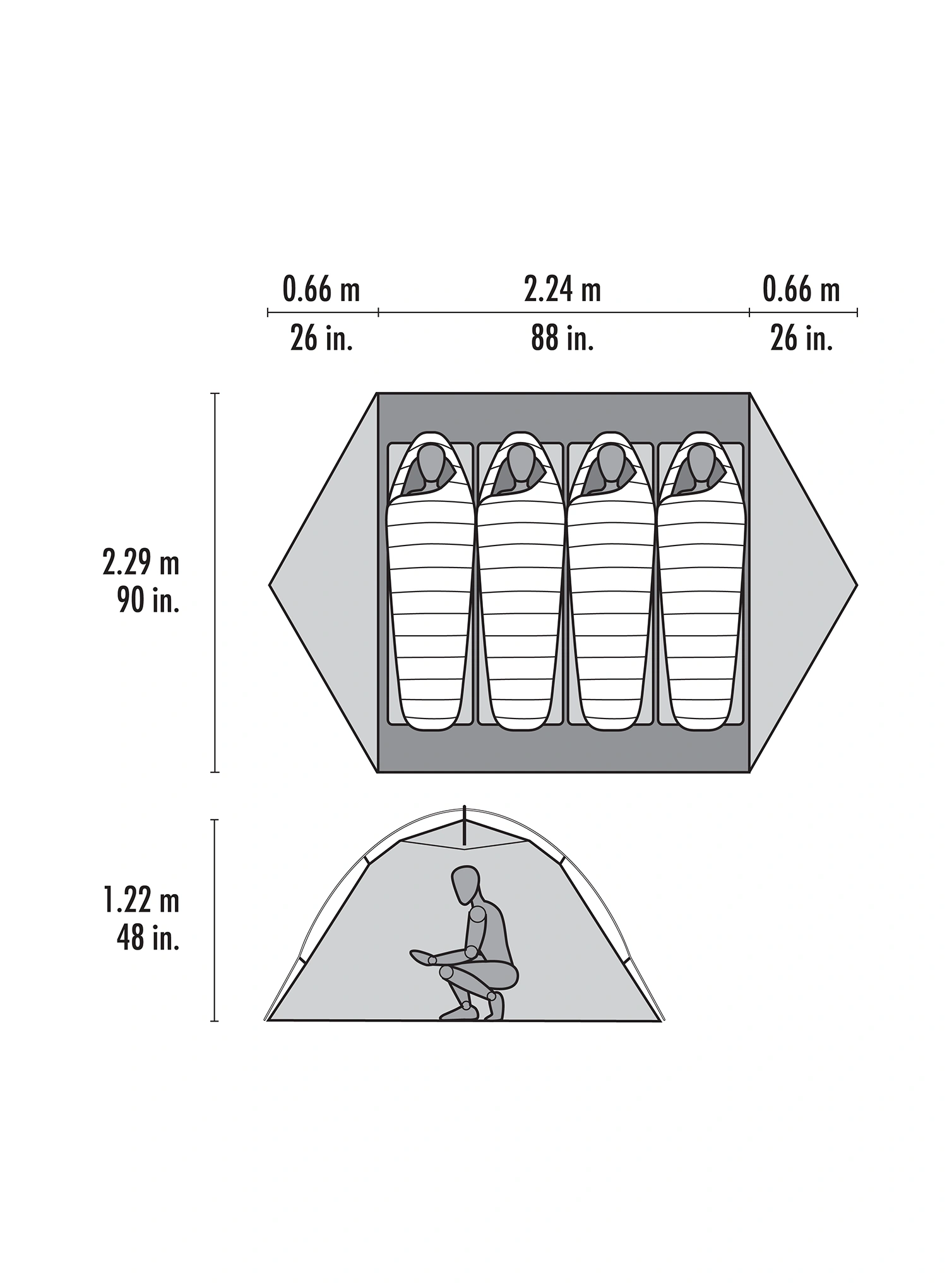 Stan pro 4 MSR Elixir 4 Tent - green