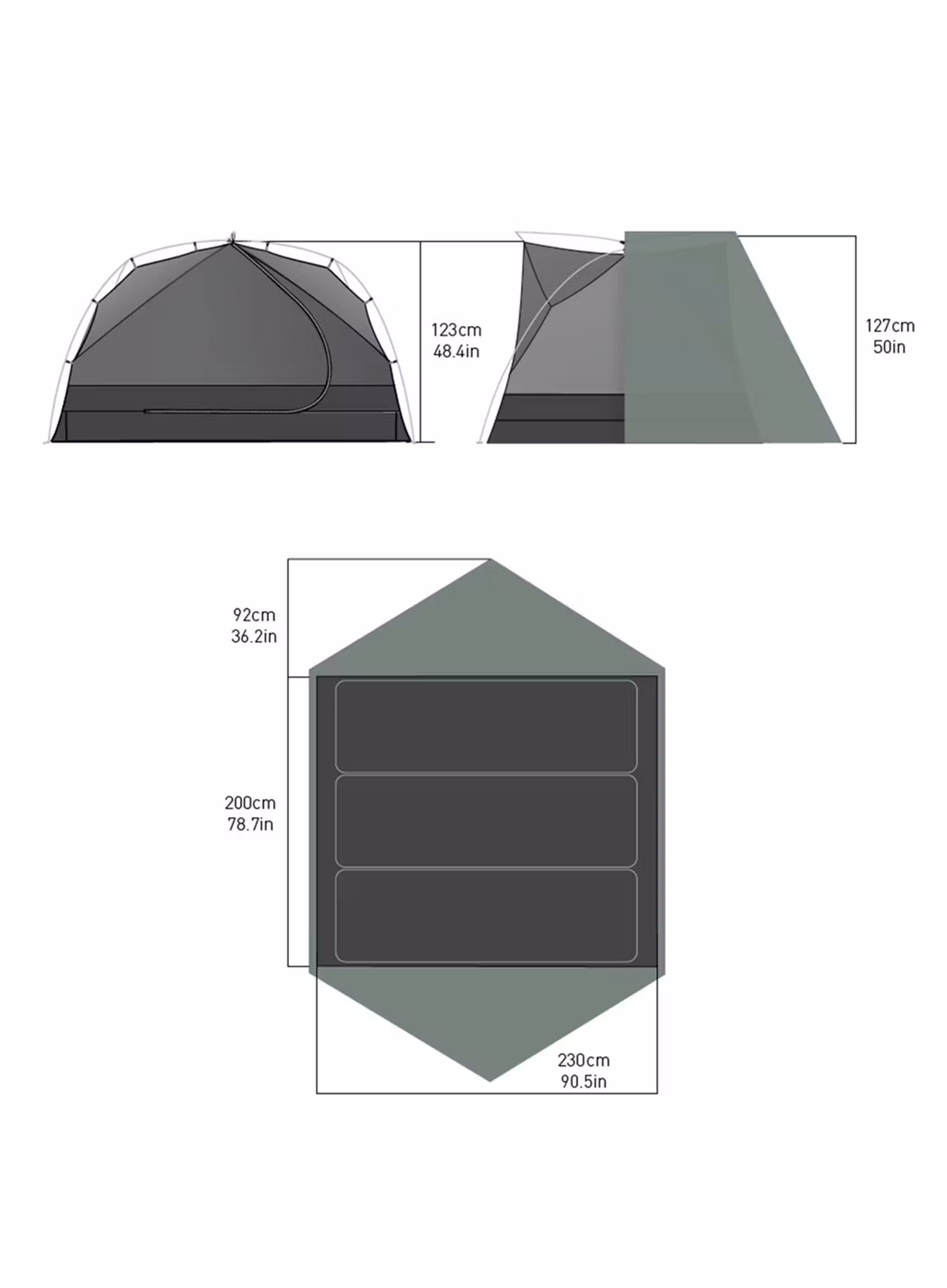 Stan pro 3 Sea To Summit Ikos TR Tent 3 Person Laurel Wreath