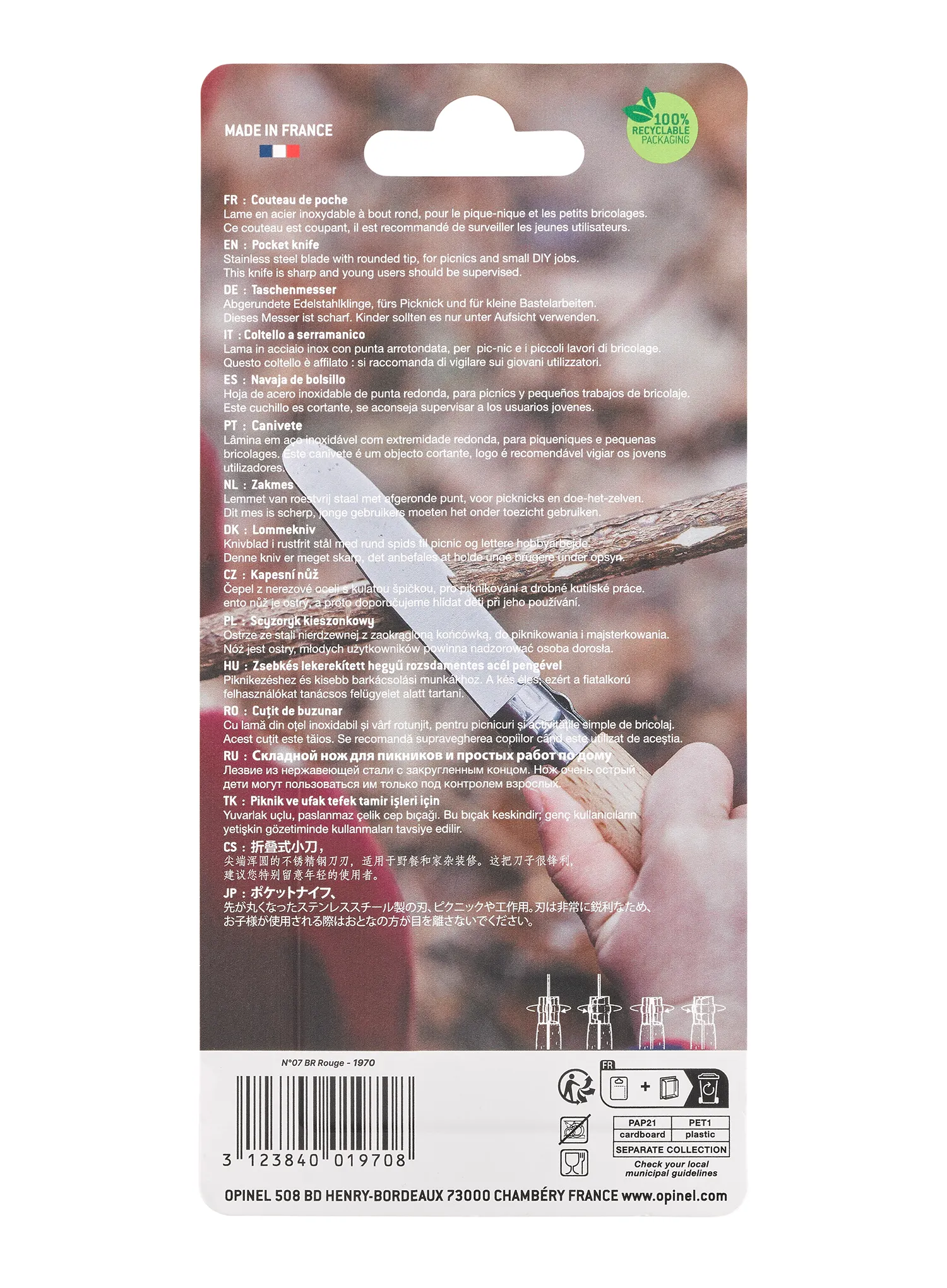Turistický nůž Opinel My First Opinel No.07 Blister - blue