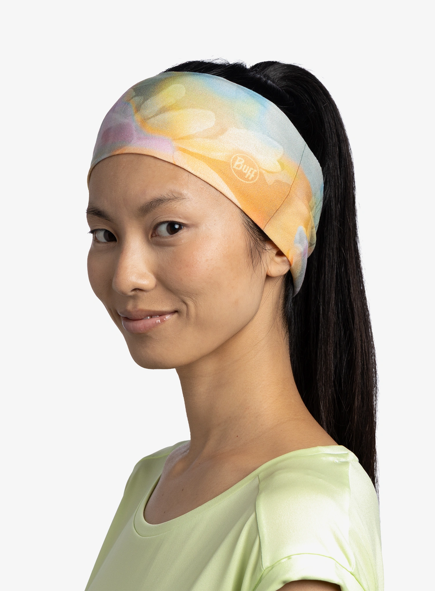 Čelenka Buff Coolnet UV Wide Headband - esmerald seagrove green 