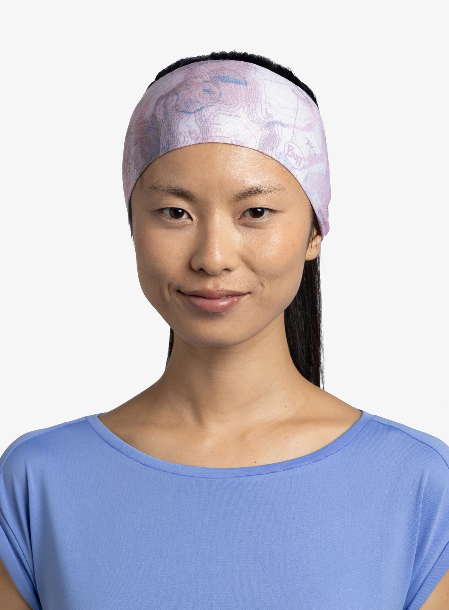 Dámská čelenka na běhání Buff Coolnet UV Ellipse Headband - orisa pink azalea