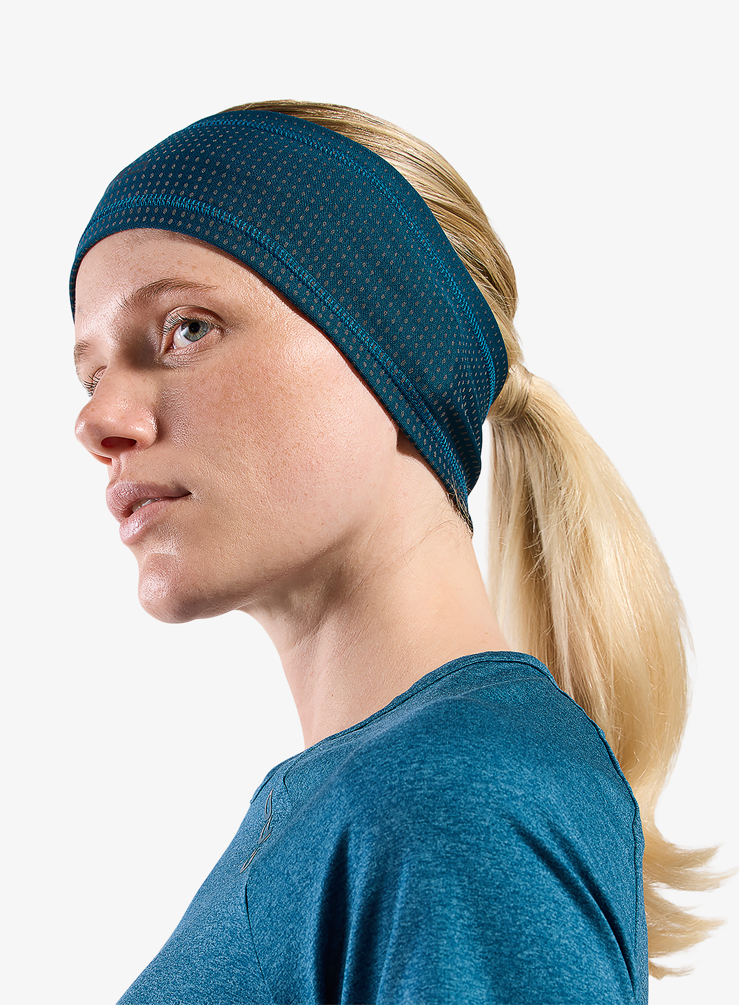 Čelenka Odlo Polyknit Warm Reflective Headband - reflecting pond