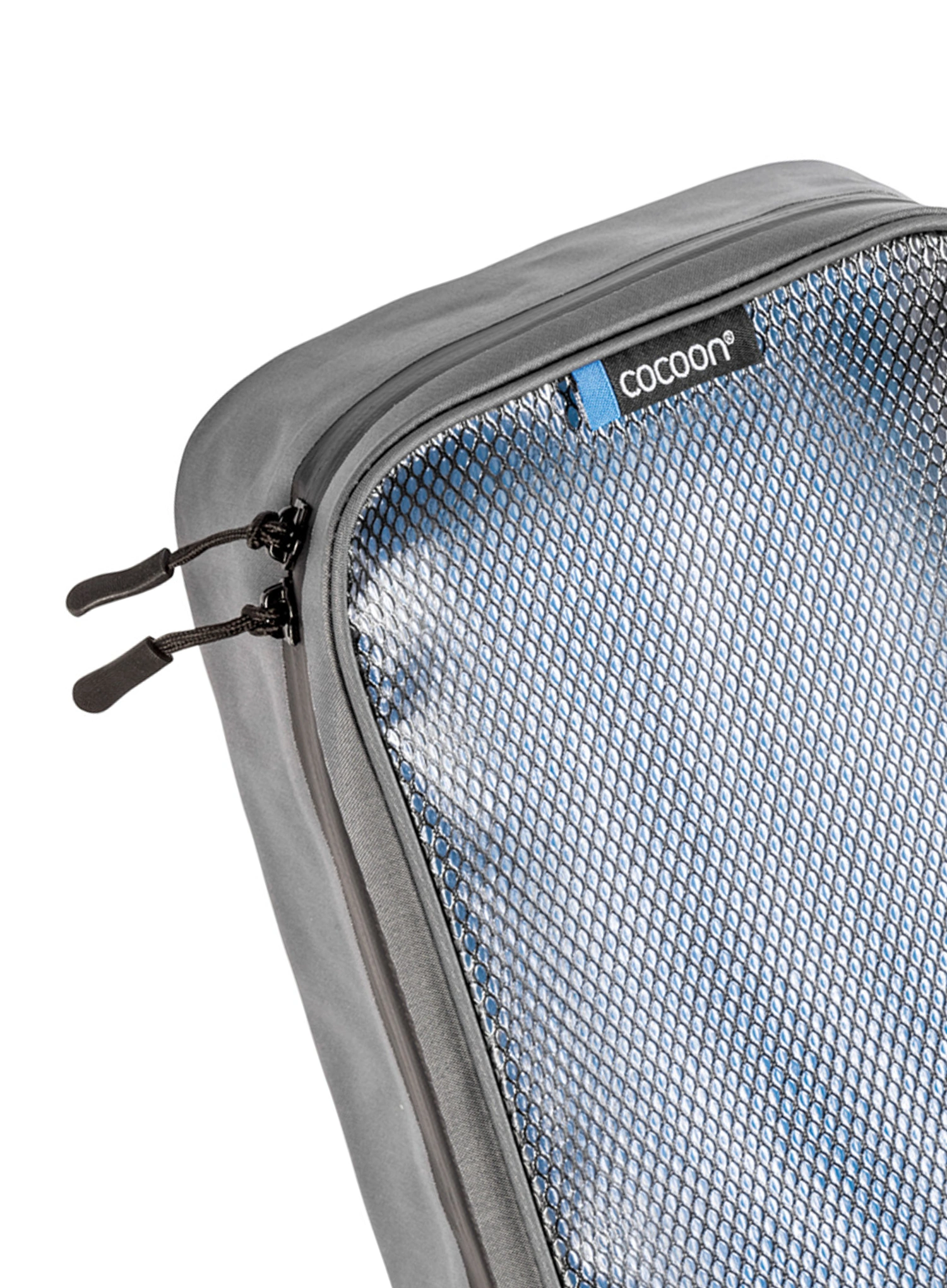 Cestovní organizér Cocoon Packing Cube - Laminated Net Top M - grey/blue