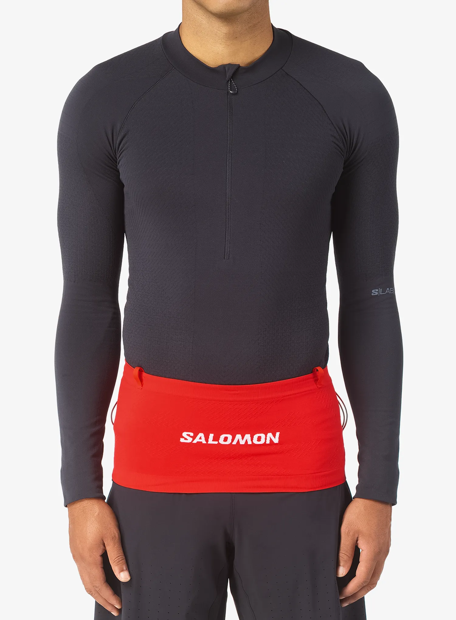Běžecký opasek Salomon Adv Skin Seamless Belt - flame scarlet/white