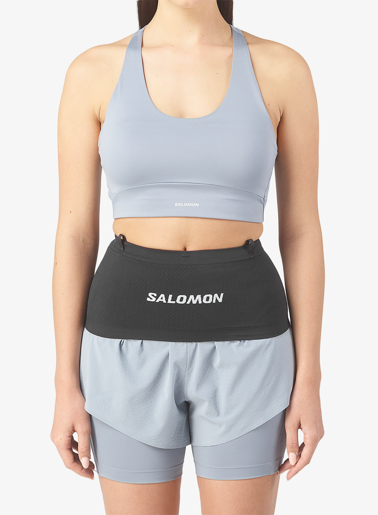Běžecký opasek Salomon Adv Skin Seamless Belt - black/white