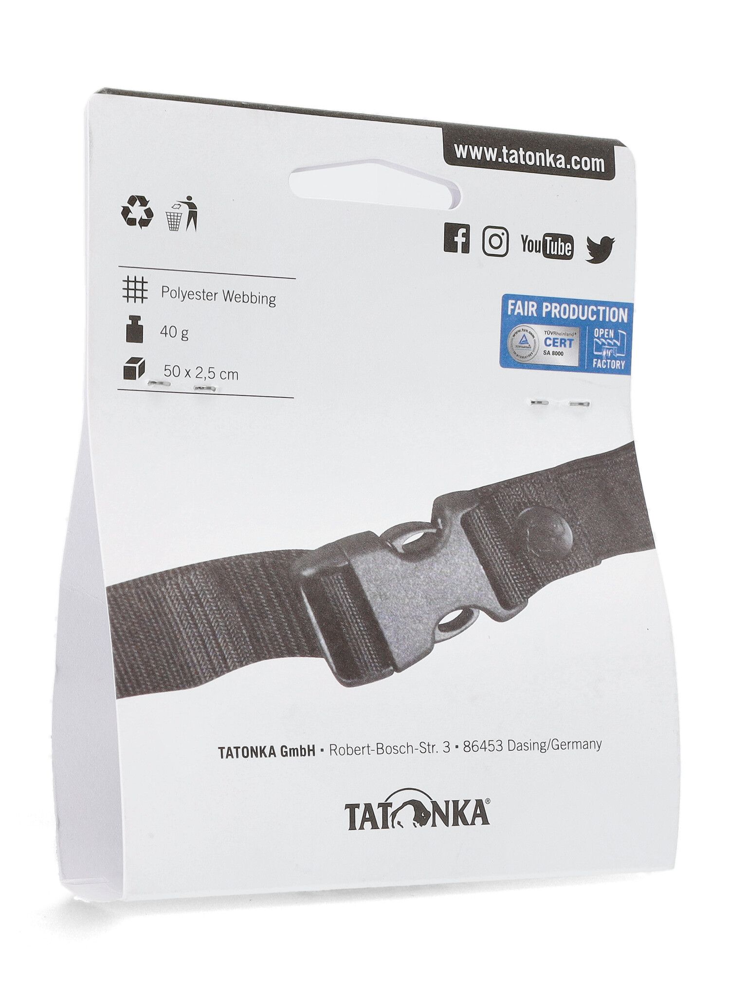 Pás Tatonka Chest Belt 25 mm - black