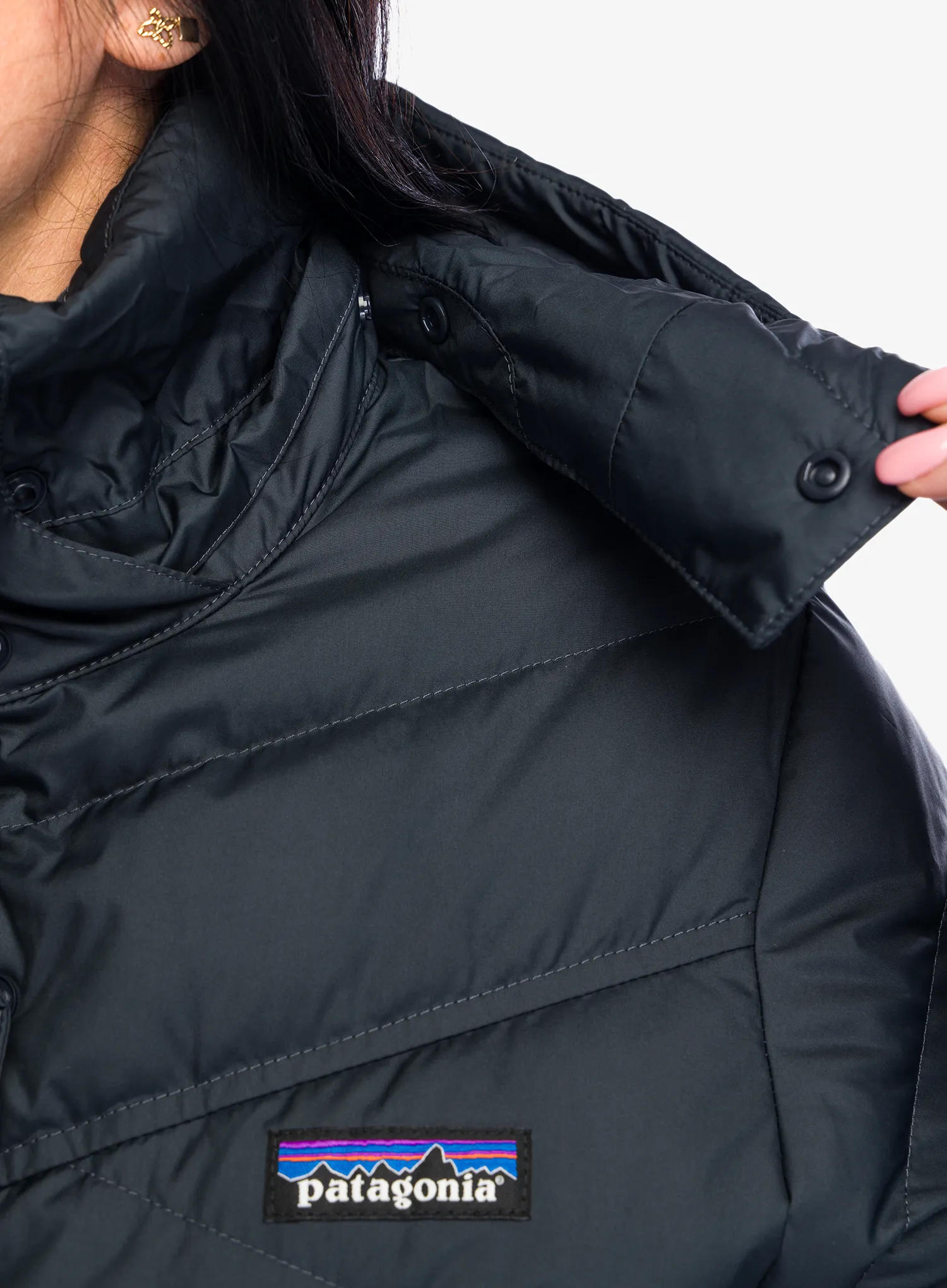 Dámský péřový kabát Patagonia Down With It Parka - smolder blue