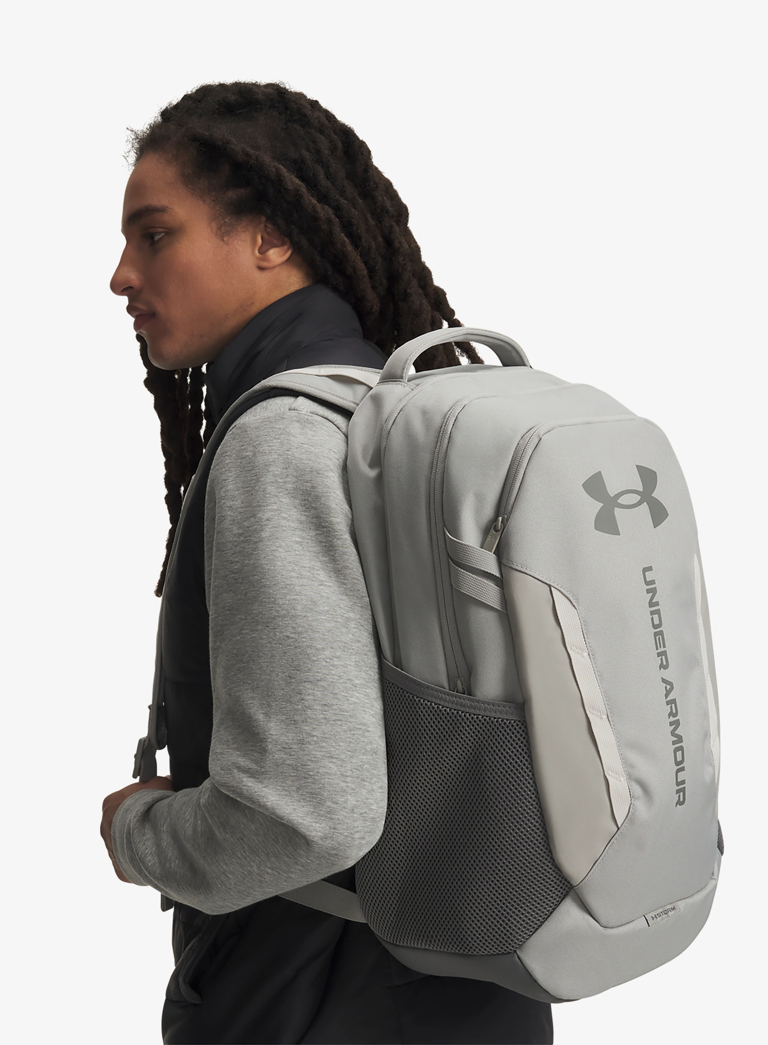 Městský batoh Under Armour Hustle 6.0 Backpack - titanium/clay green/clay green