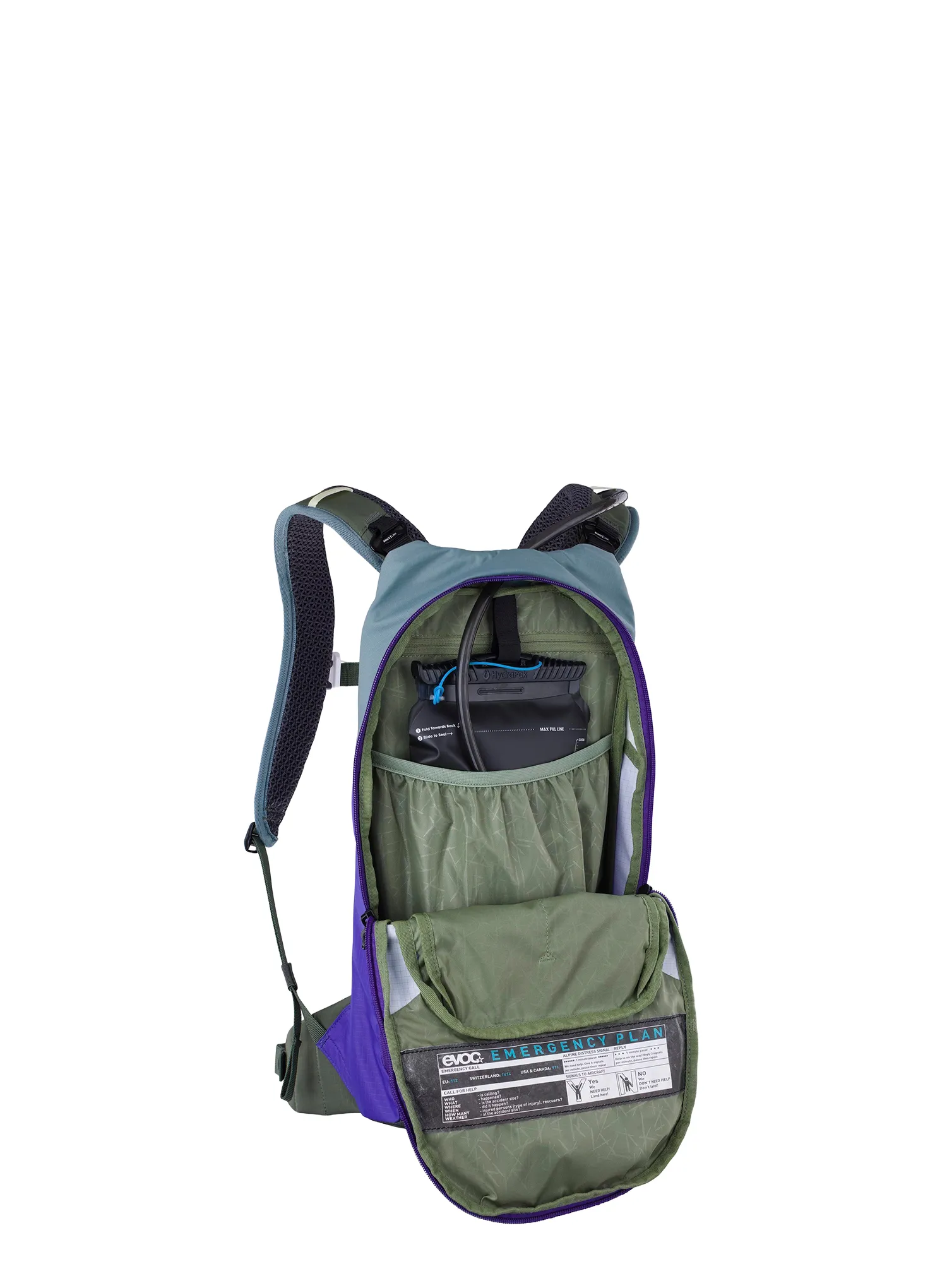 Batoh na kolo Evoc Stage 6 - steel/violet/dark olive