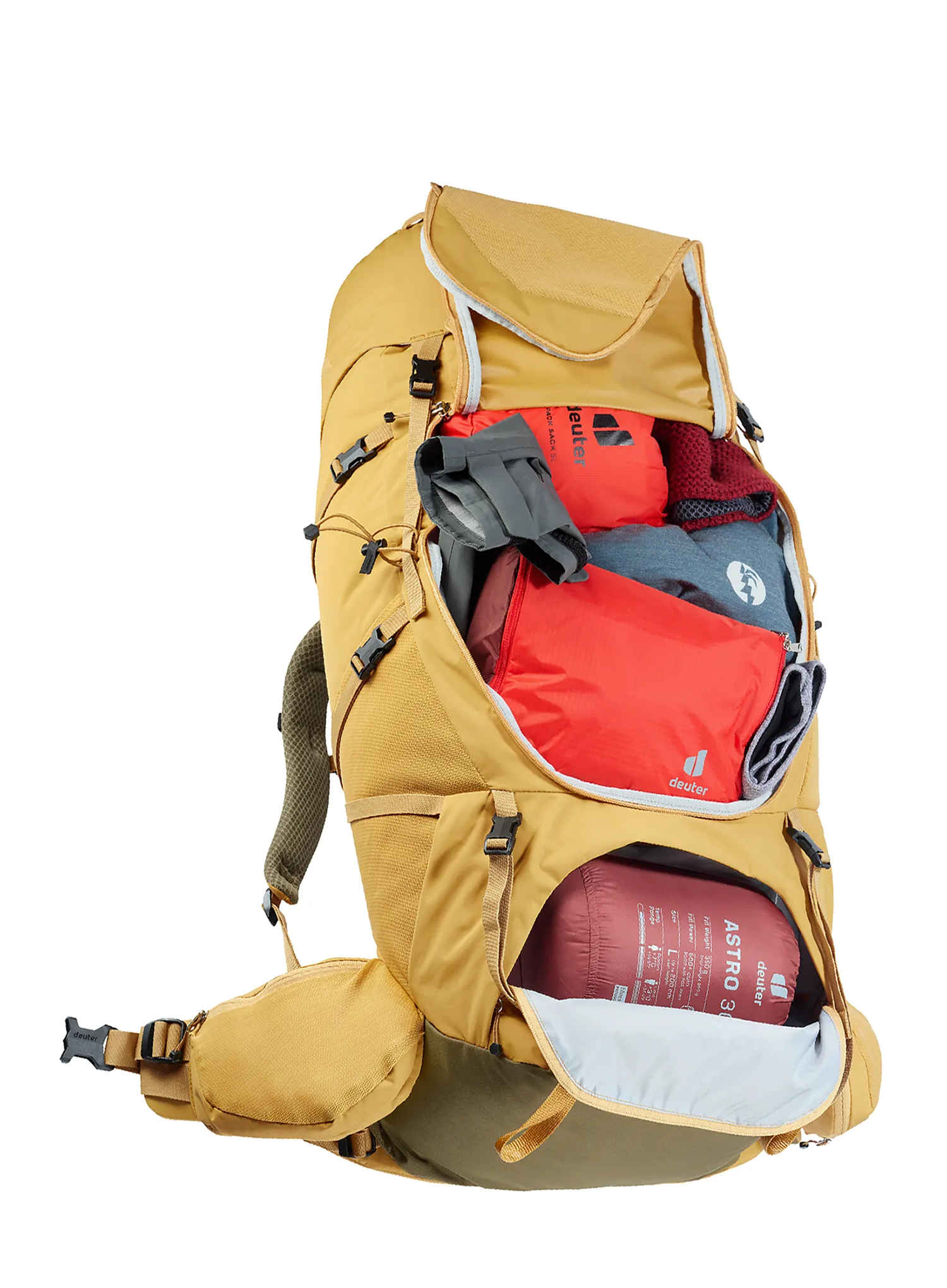 Dámský trekový batoh Deuter Aircontact Core 65 + 10 SL - savanna/nori