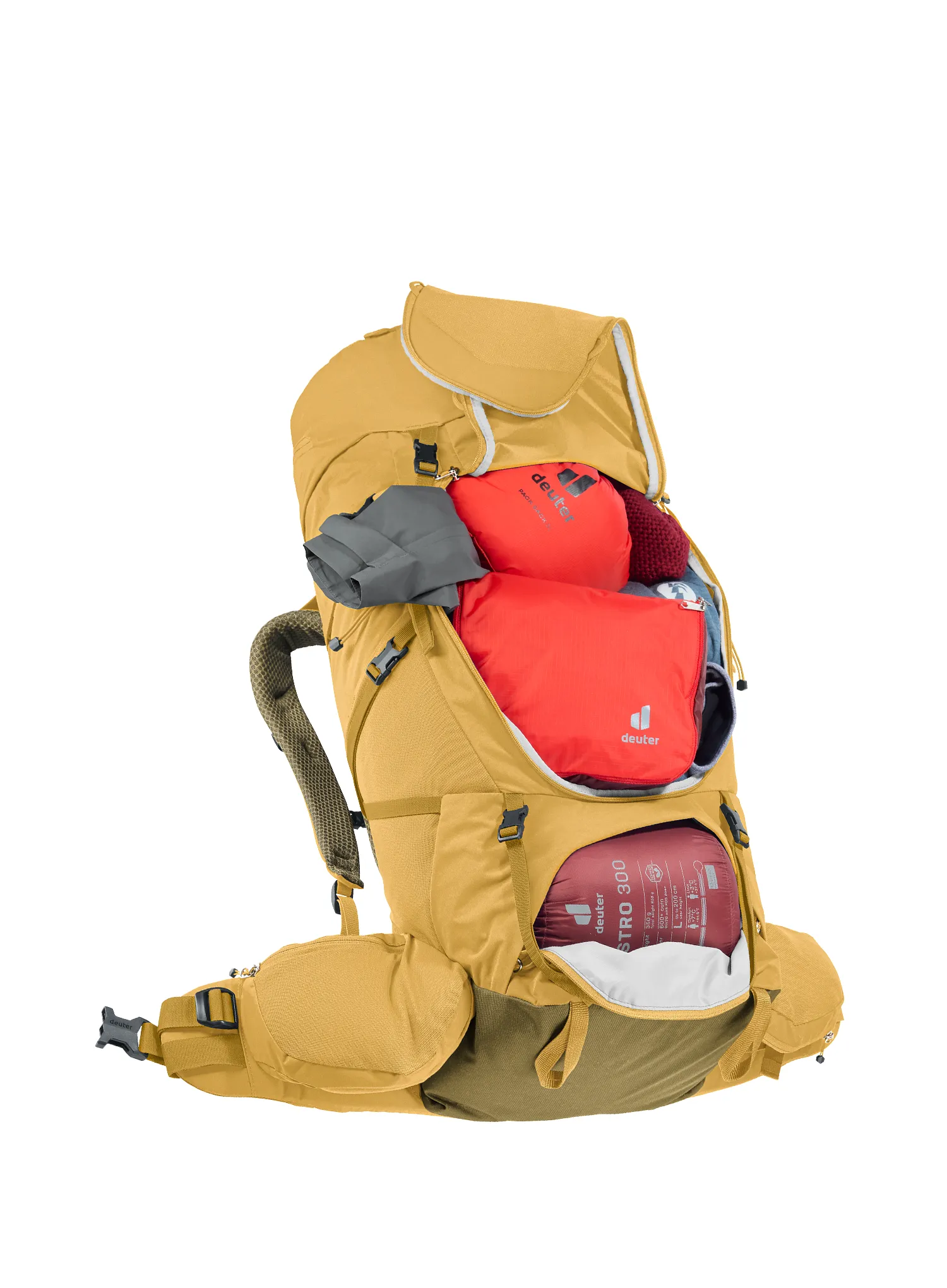 Trekový batoh Deuter Aircontact Core 50+10 - savanna/nori