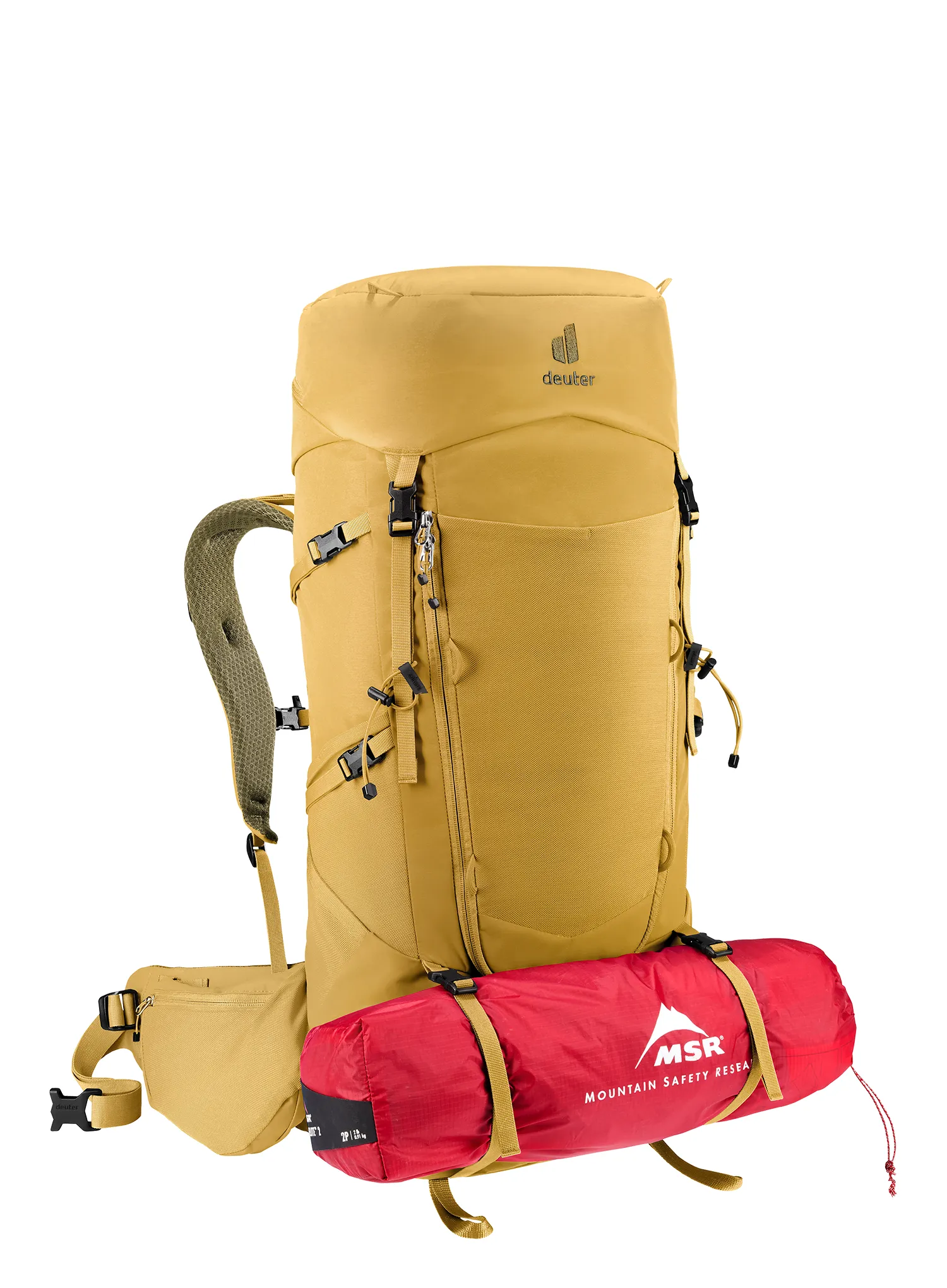 Trekový batoh Deuter Aircontact Core 50+10 - savanna/nori