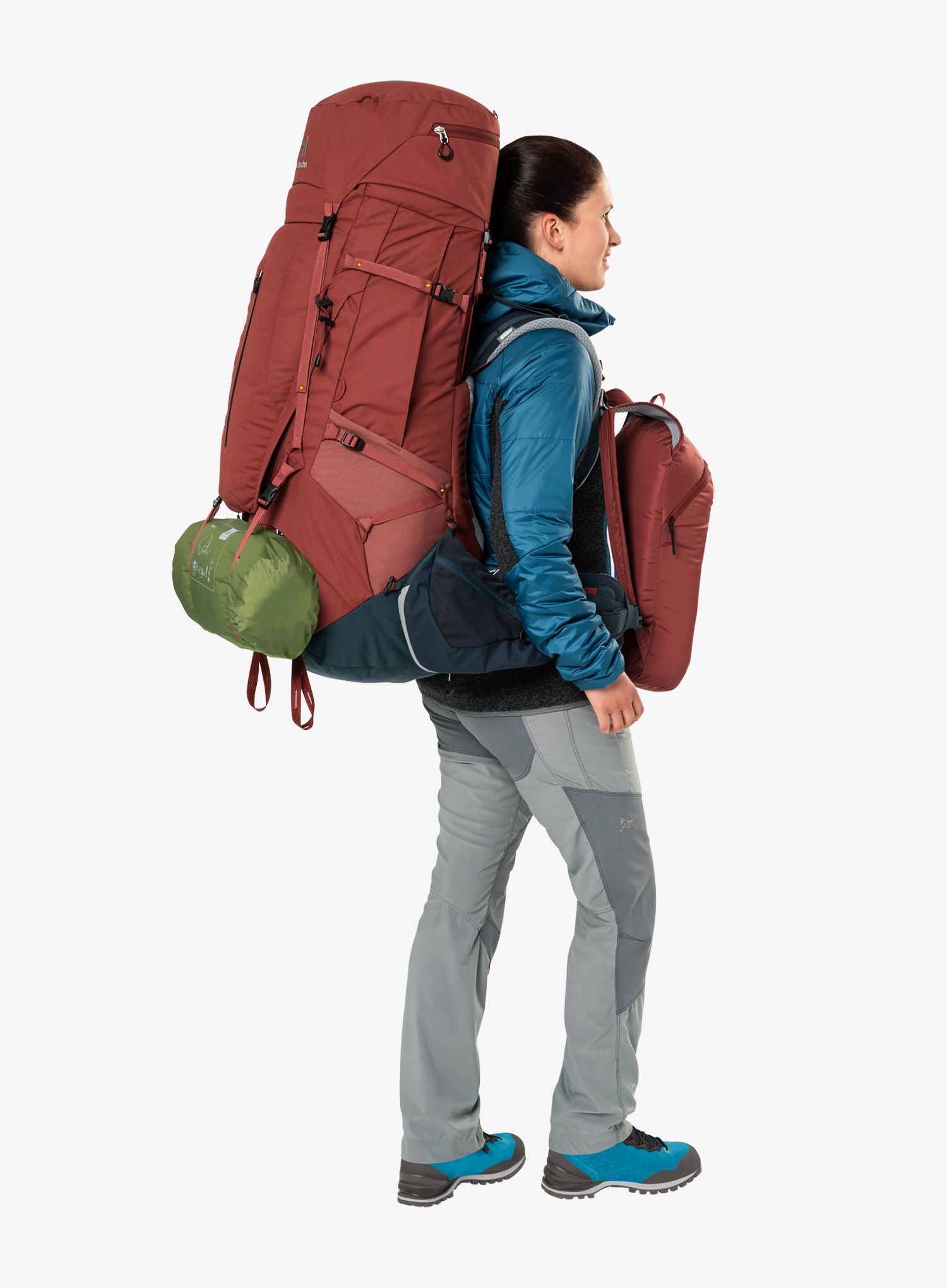 Dámský trekingový batoh Deuter Aircontact X 80+15 SL - redwood/ink