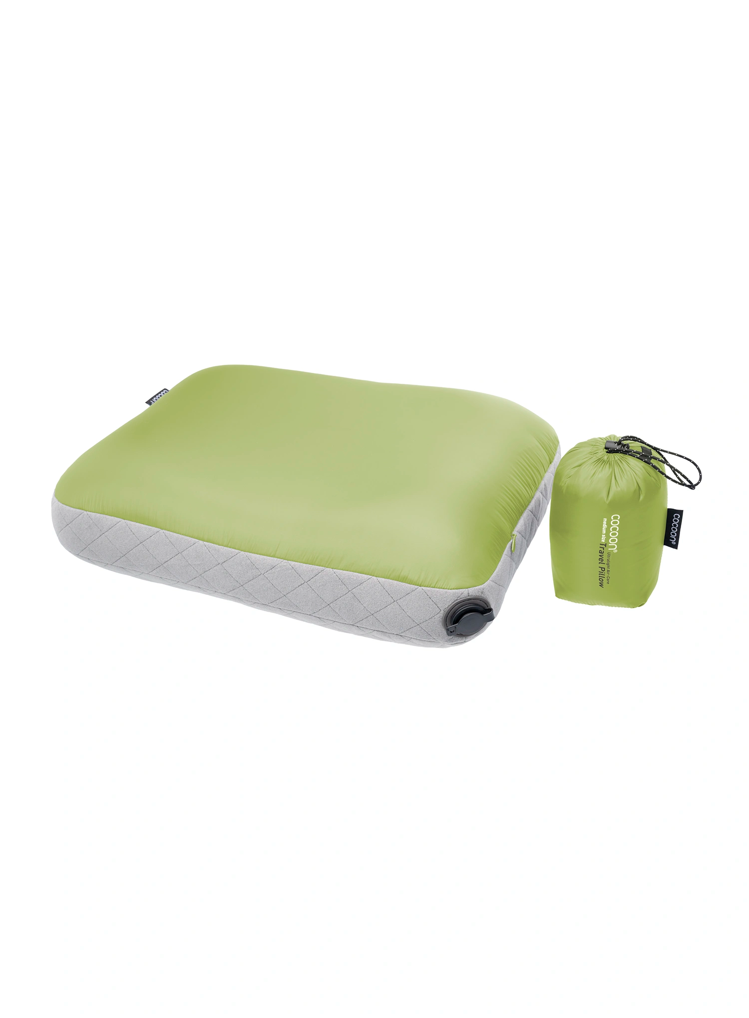 Cestovní polštářek Cocoon Air-Core Pillow - Ultralight Medium Size - wasabi/grey