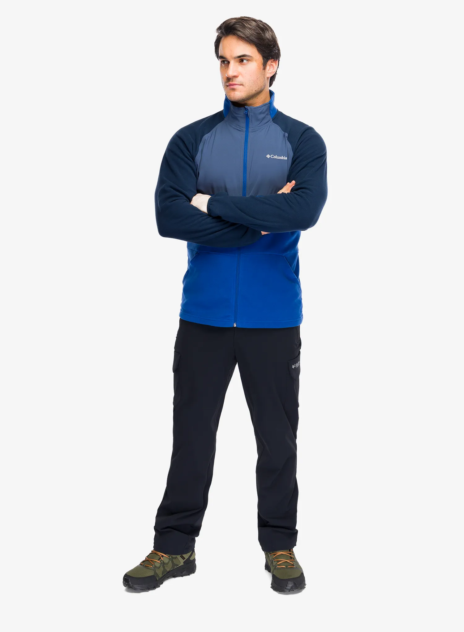 Fleecová mikina Columbia Vital Valley LW Fleece - m.blue/coll navy/dark mountain