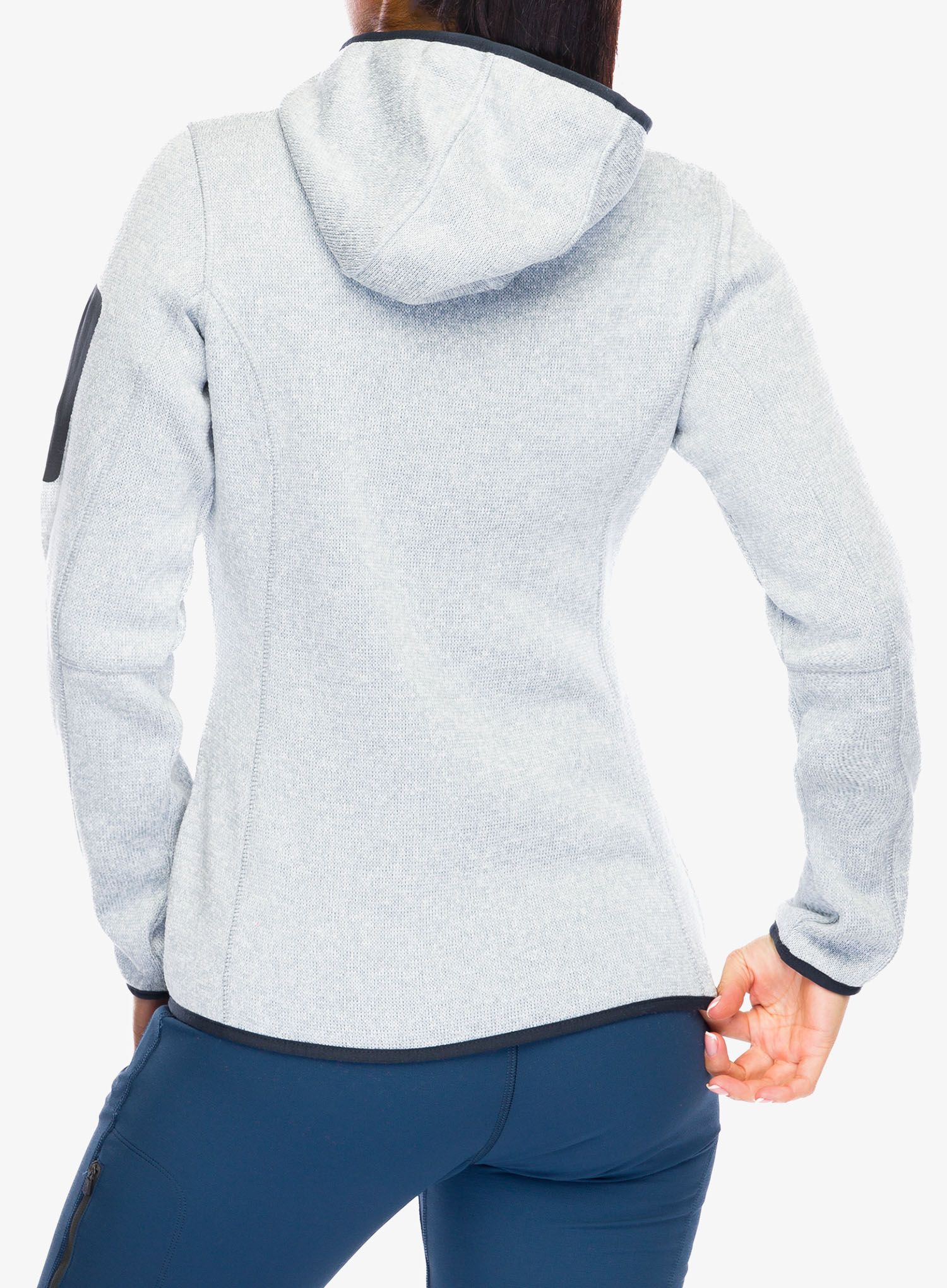 Fleecová mikina dámská CMP Londra Fix Hood Jacket Knitted - alluminio/antracite