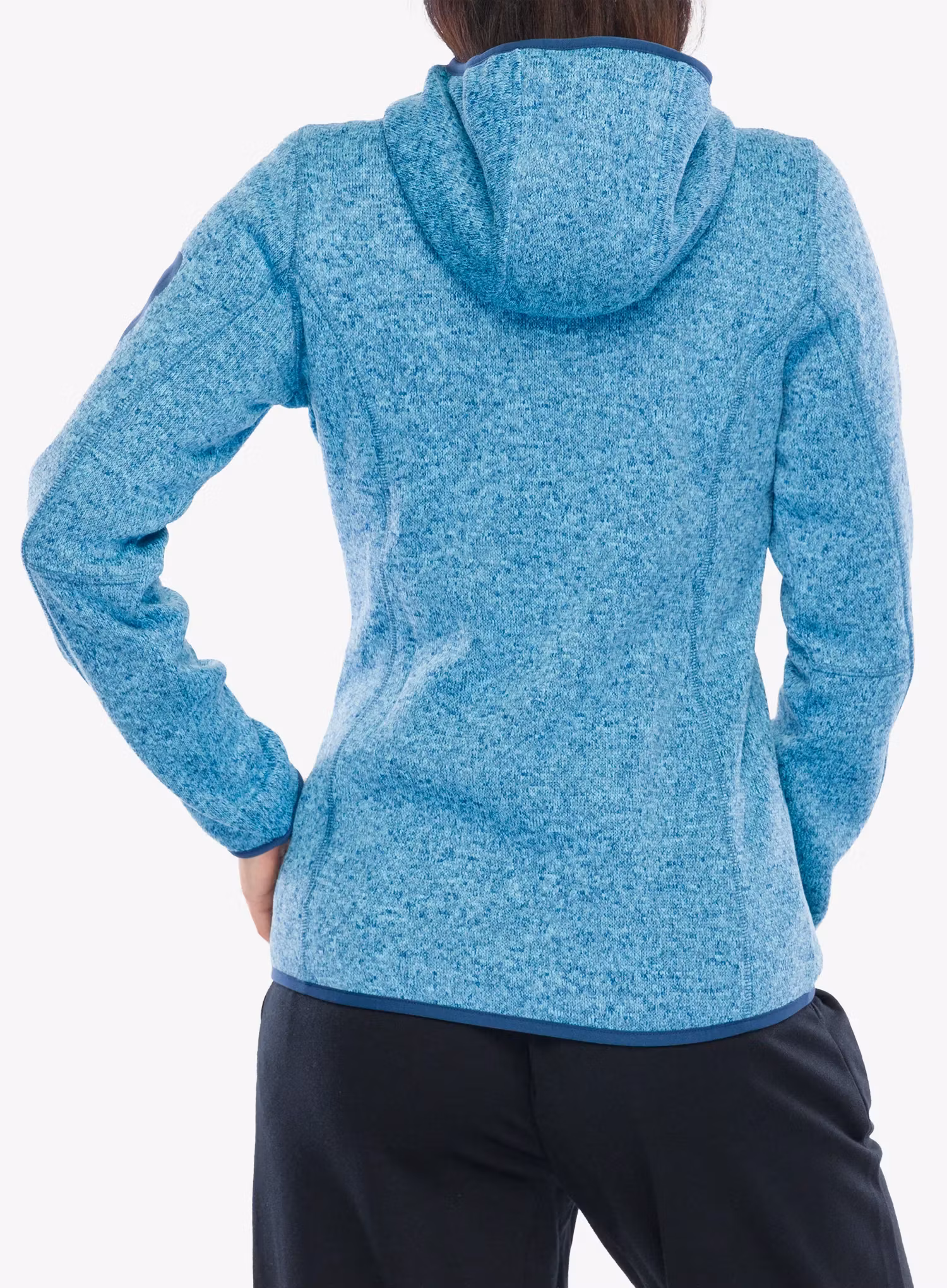 Fleecová mikina dámská CMP Londra Fix Hood Jacket Knitted - topazio/blue ink
