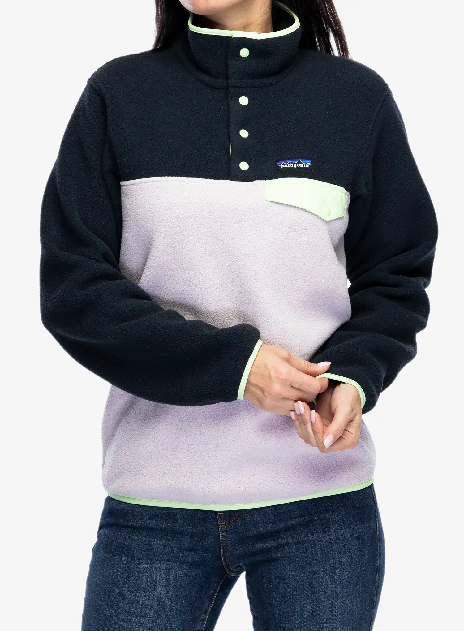 Fleecová mikina dámská Patagonia Lightweight Synch Snap-T Pullover - echo purple