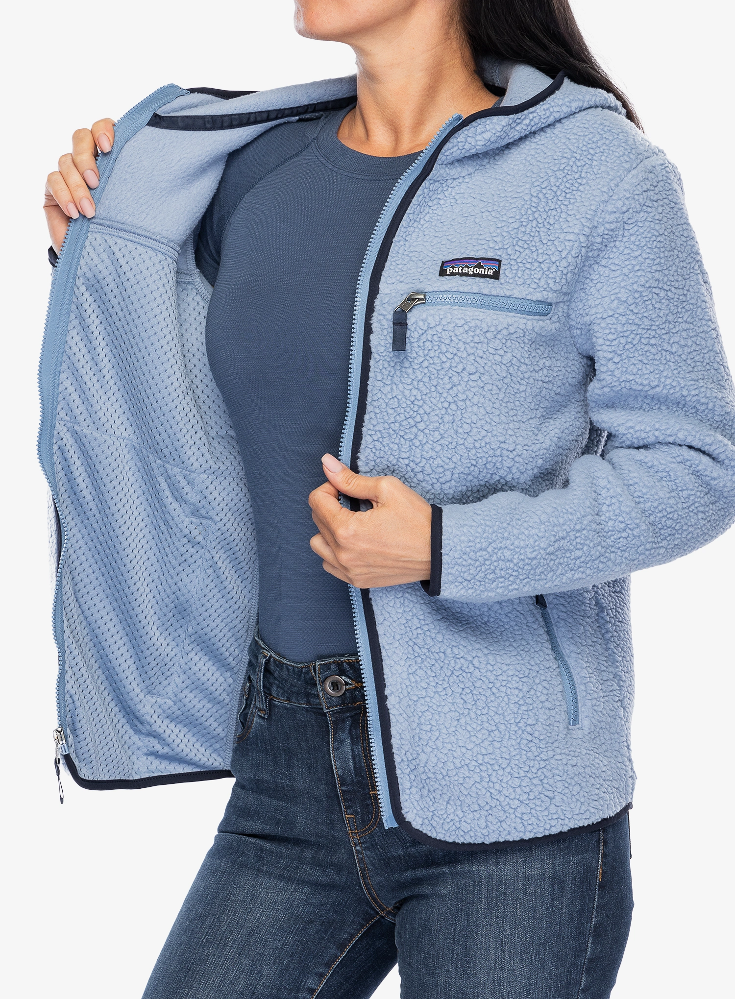 Fleecová mikina dámská Patagonia Retro Pile Hoody - barnacle blue