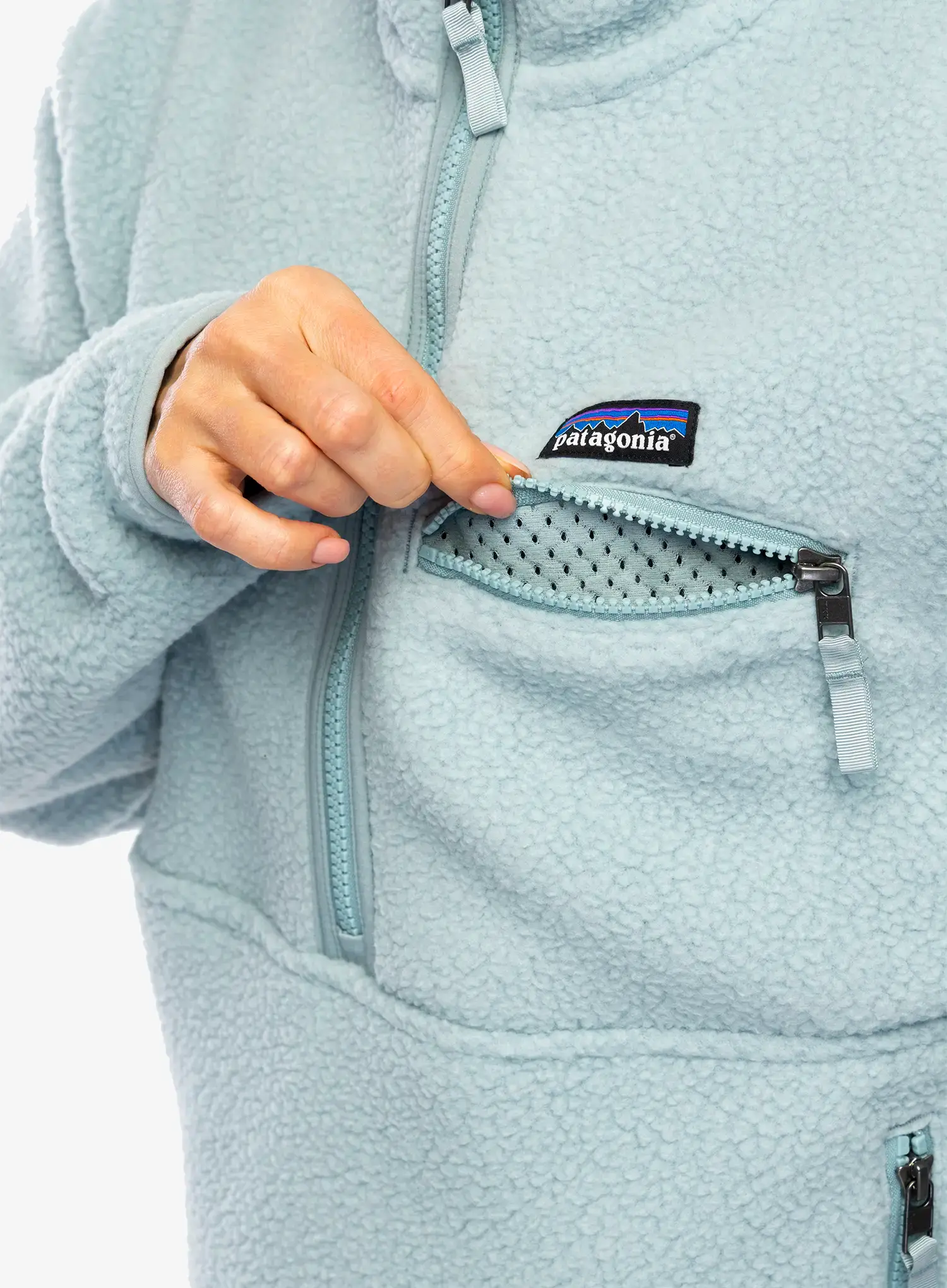 Fleecová mikina dámská Patagonia Retro Pile Marsupial - thermal blue