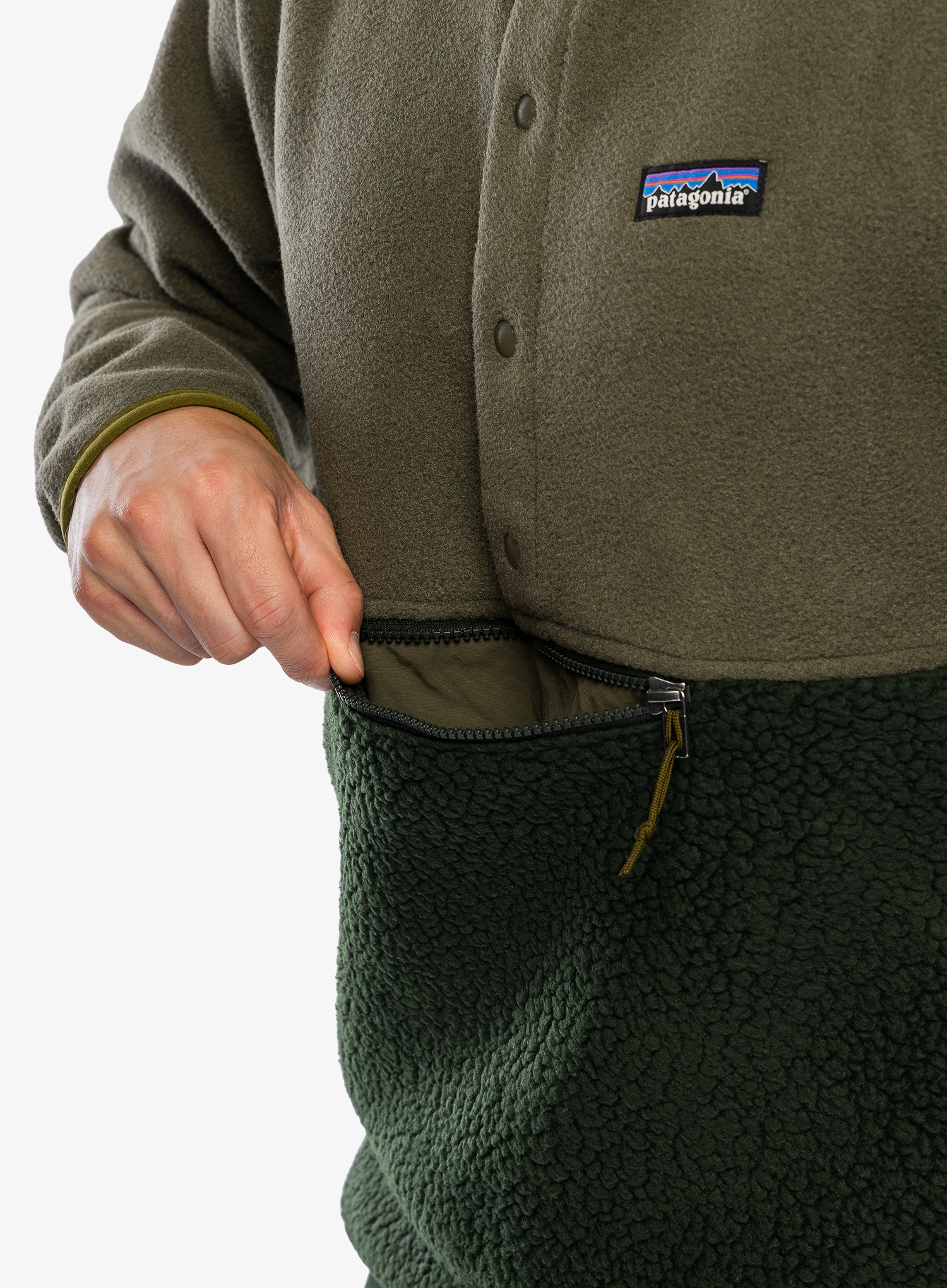 Fleecová mikina Patagonia Retro Pile 1/2 Snap Pullover - old growth green