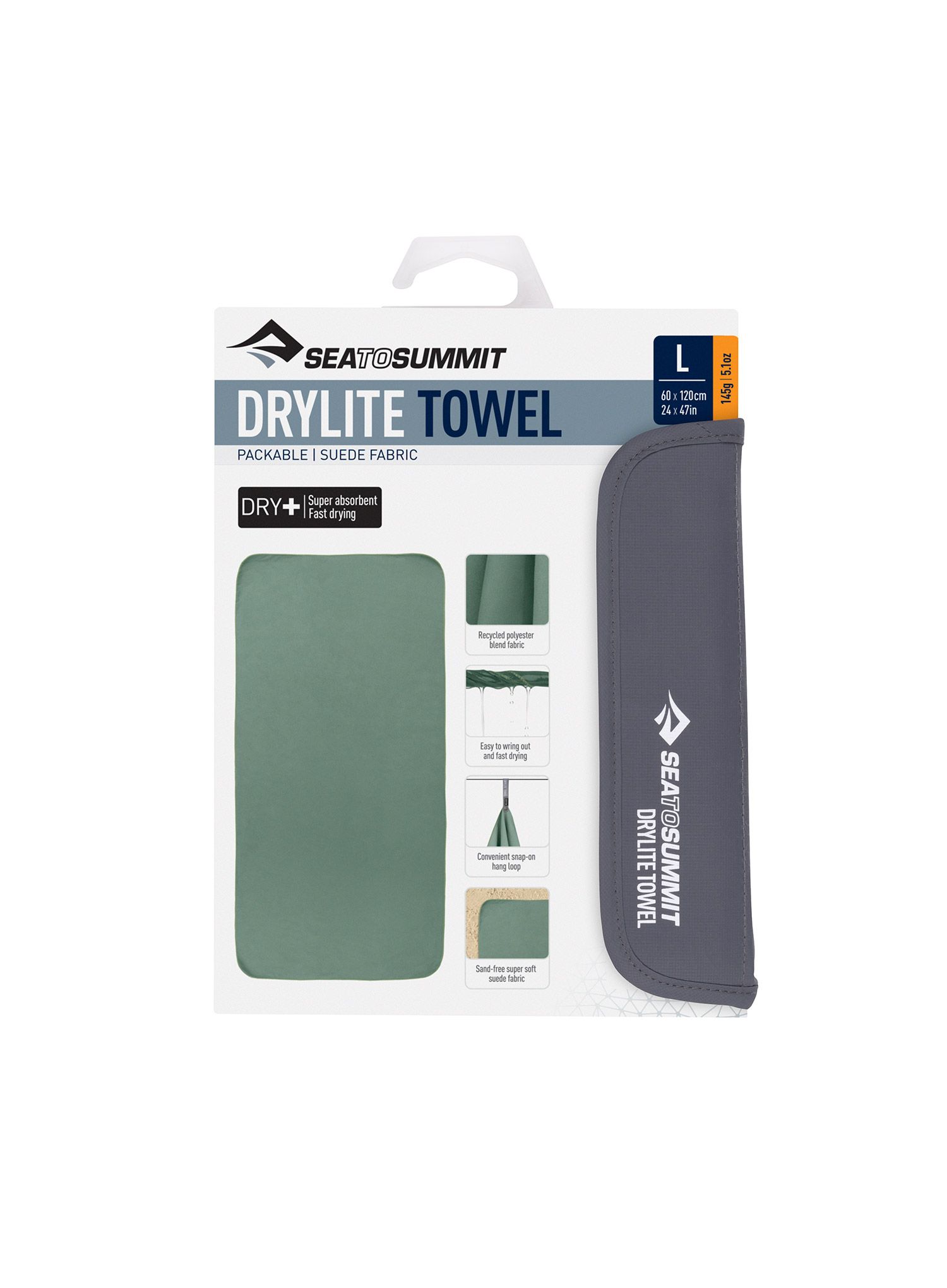 Rychleschnoucí ručník Sea To Summit DryLite Towel L - sage