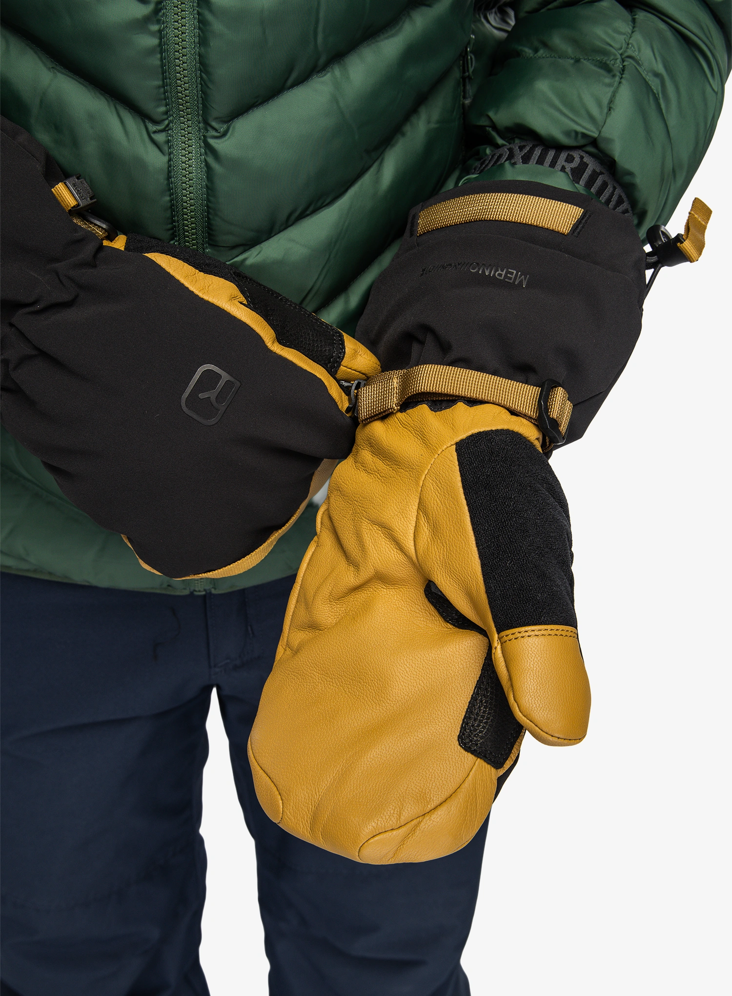 Lyžařské rukavice Ortovox Merino Freeride Mitten - wild cumin