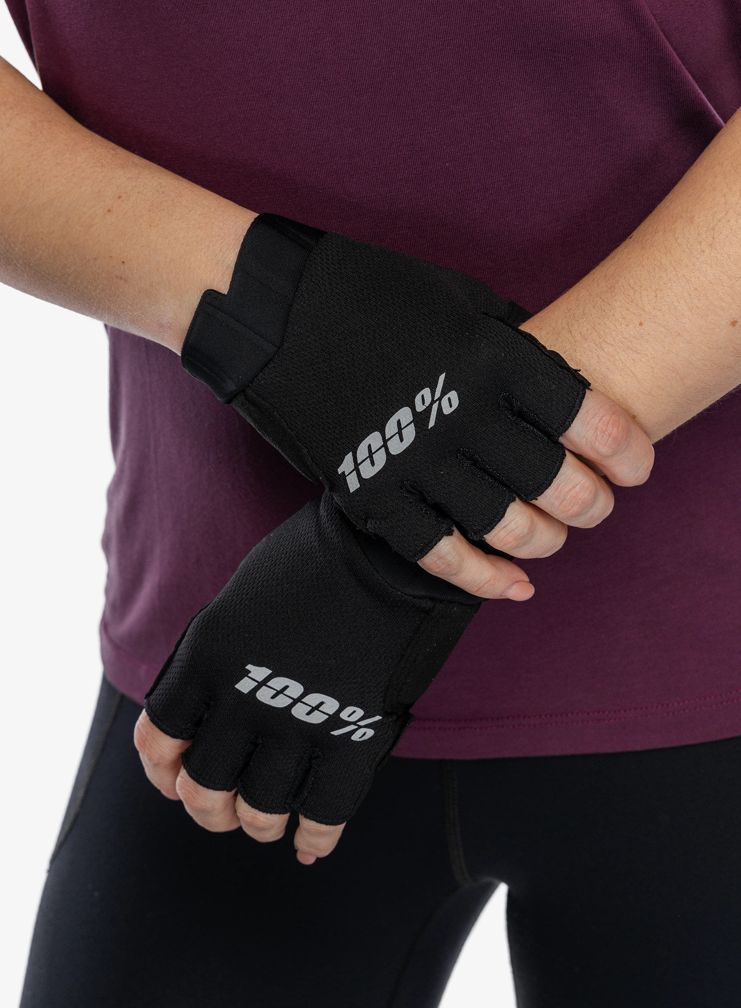 Bezprsté rukavice 100% Exceeda Gel Short Finger Gloves - black