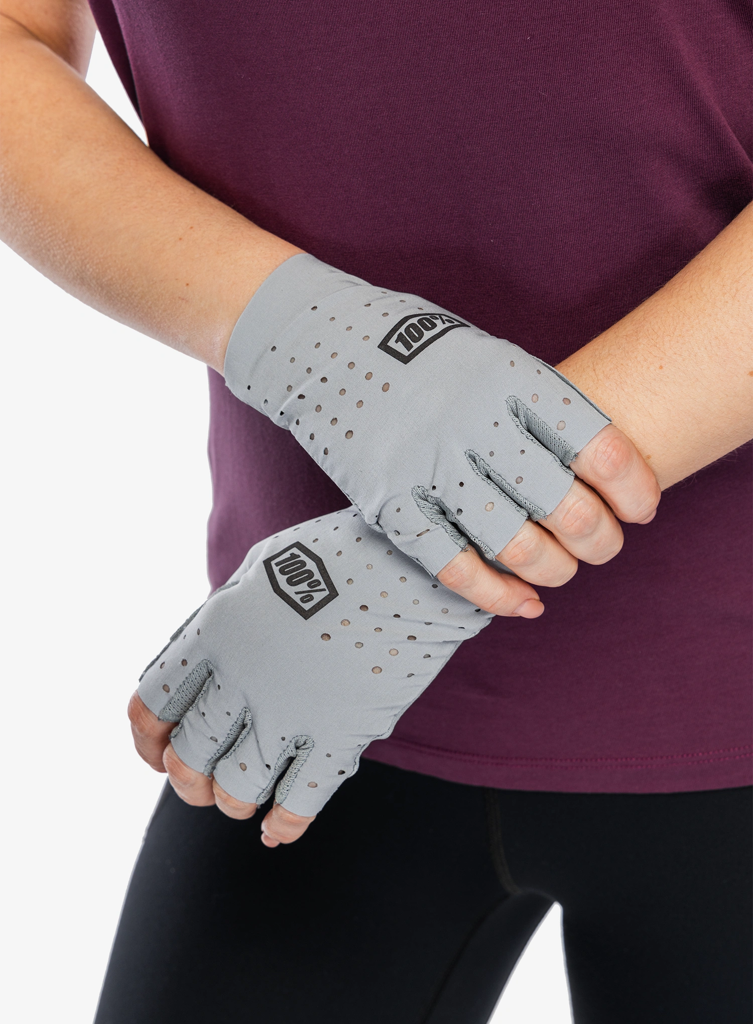 Bezprsté rukavice 100% Sling Bike Short Finger Gloves - grey