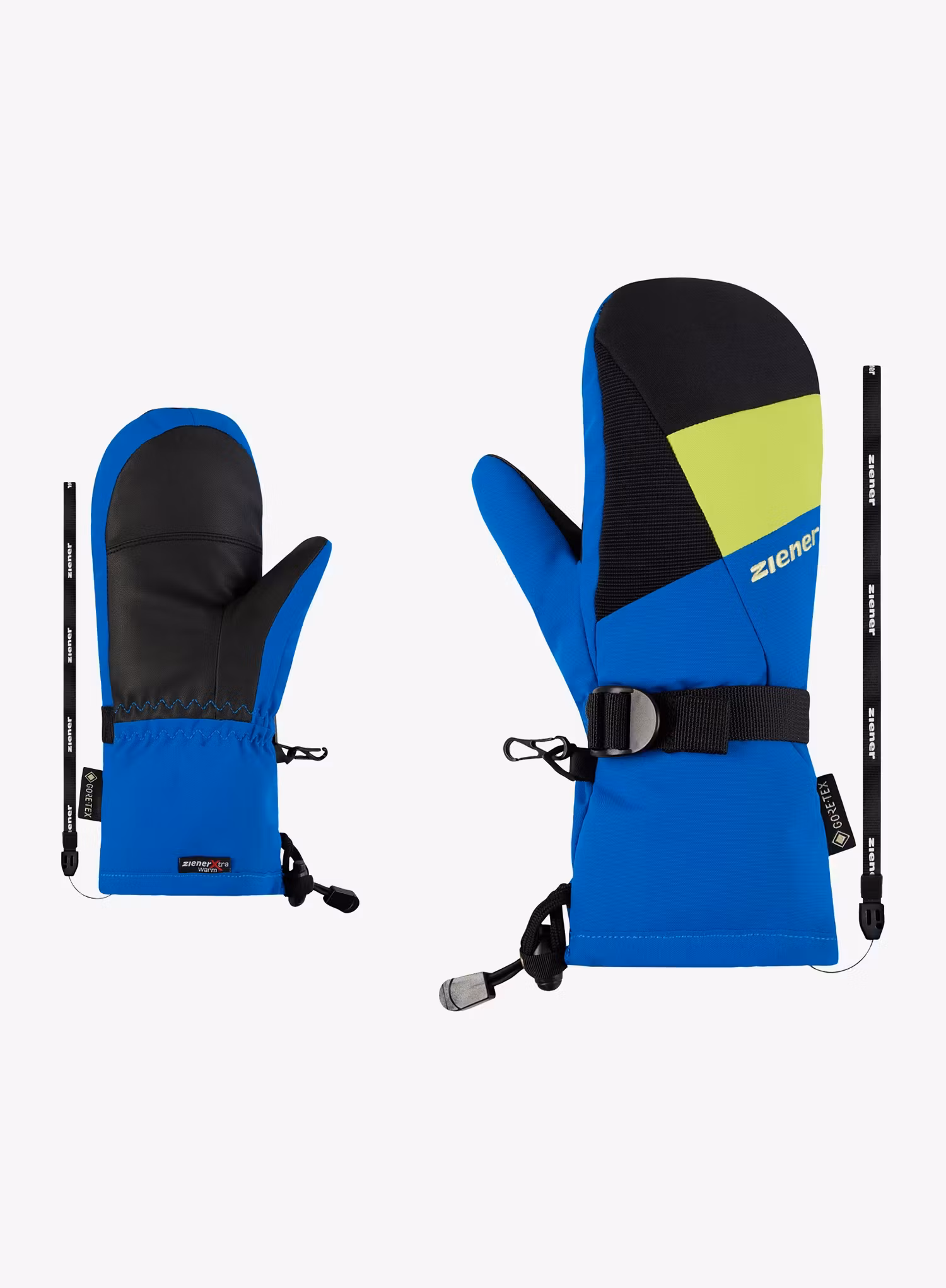 Dětské rukavice Ziener Lanic GTX + Gore Plus Warm Mitten Junior - black/persian blue