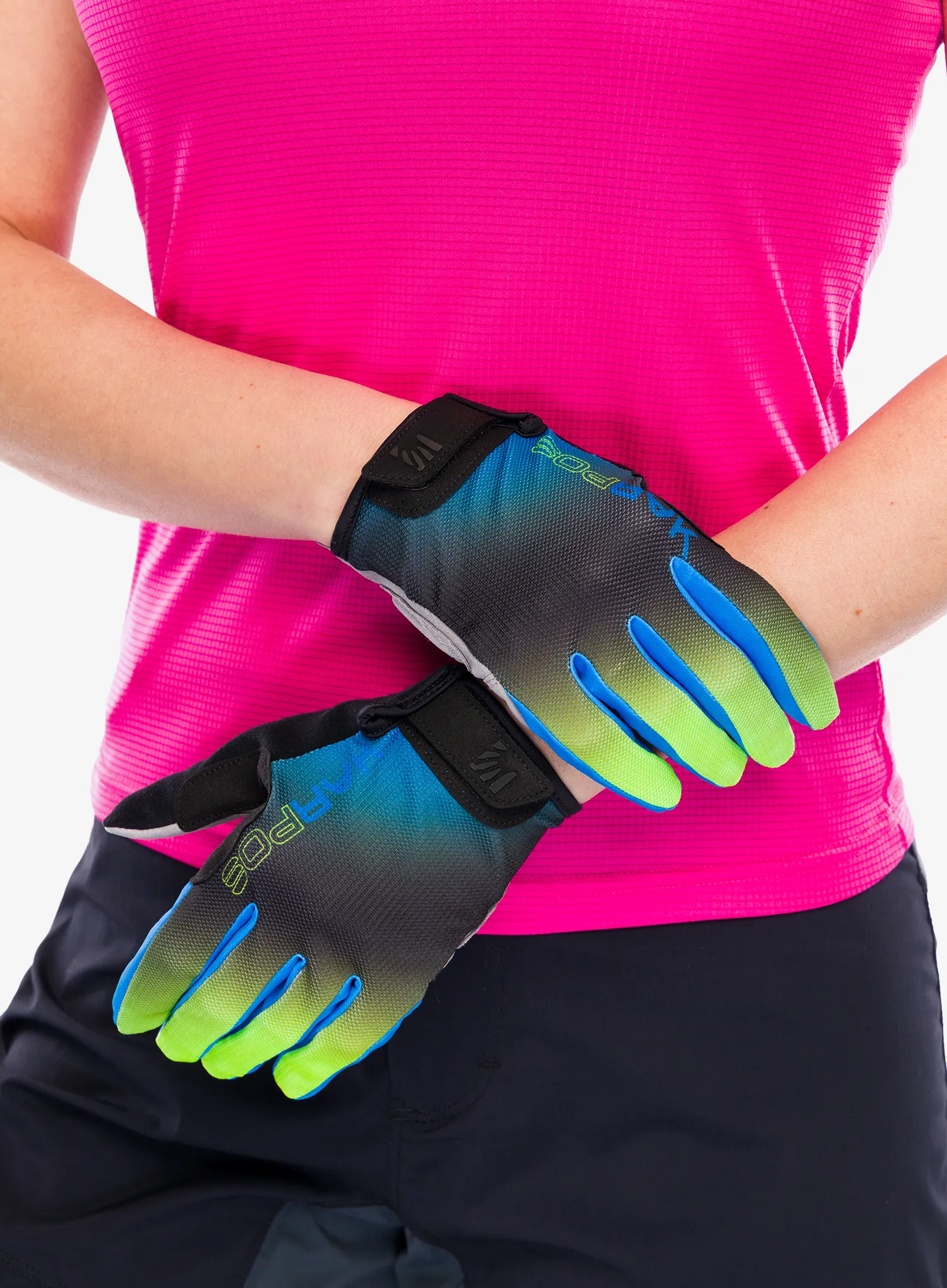 Rukavice na kolo Karpos Federia Glove - indigo b/black/green fluo
